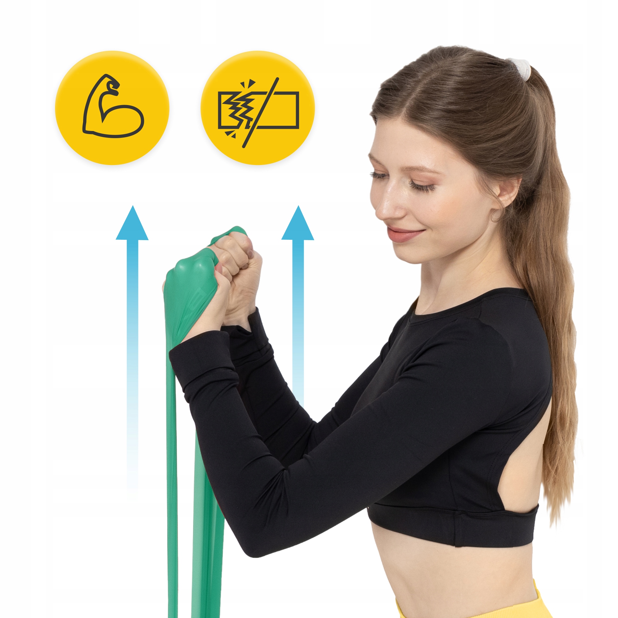 Стрічка-еспандер для спорту та реабілітації 4FIZJO Flat Band 200 х 15 cм 5-8 кг Green (P-5907222931653) — фото 3