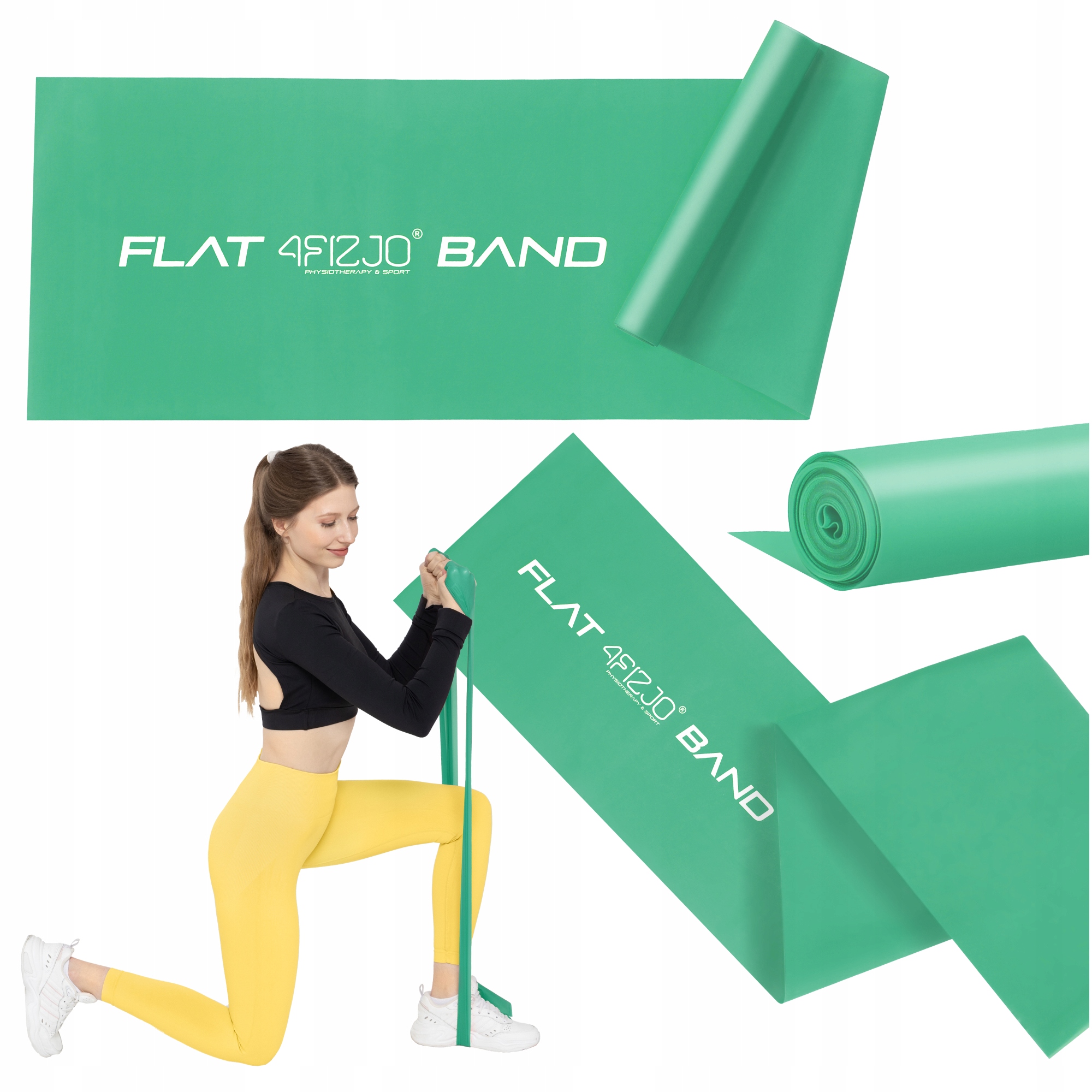 Стрічка-еспандер для спорту та реабілітації 4FIZJO Flat Band 200 х 15 cм 5-8 кг Green (P-5907222931653) — фото 1