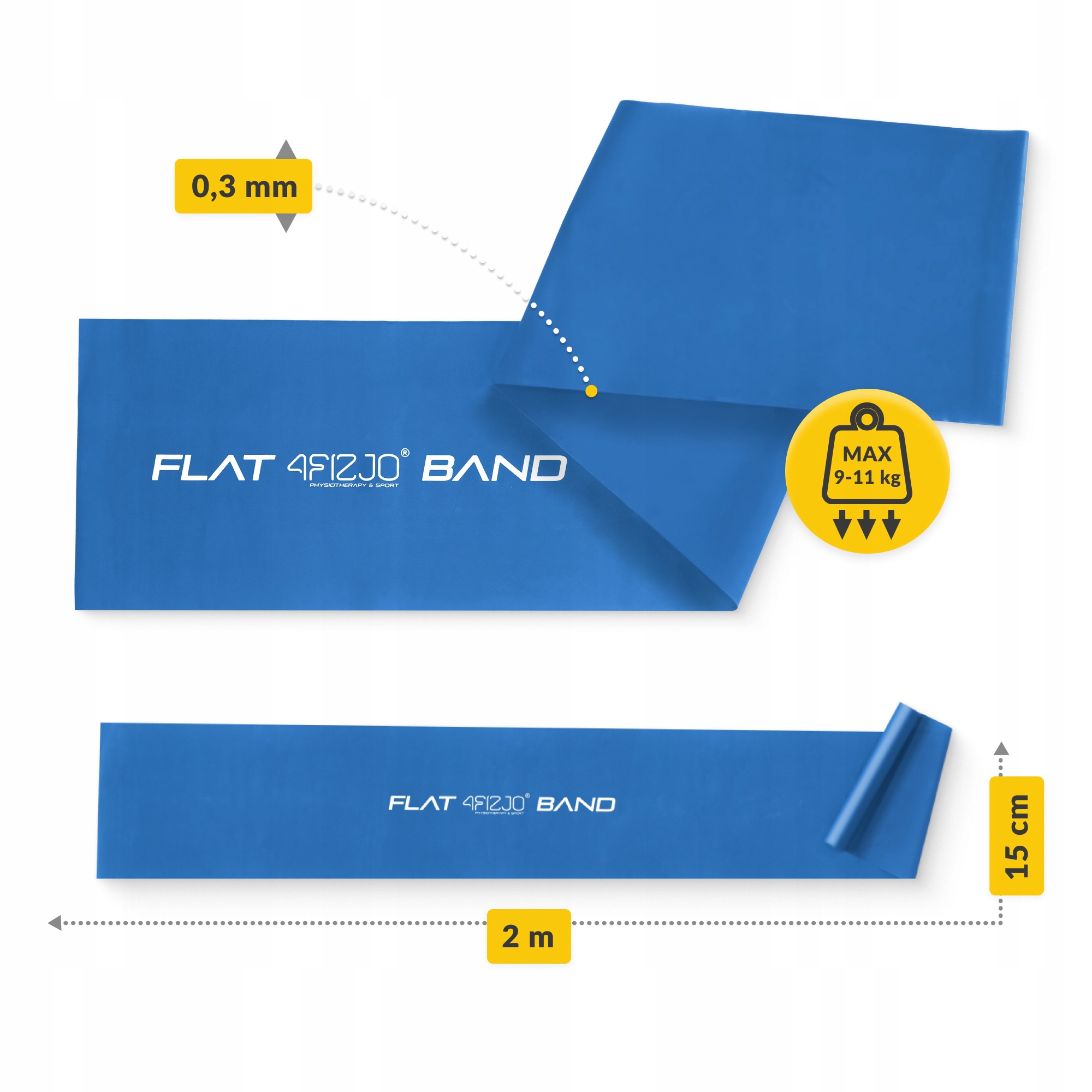 Стрічка-еспандер для спорту та реабілітації 4FIZJO Flat Band 200 х 15 cм 9-11 кг Blue (P-5907222931660) — мініатюра 6