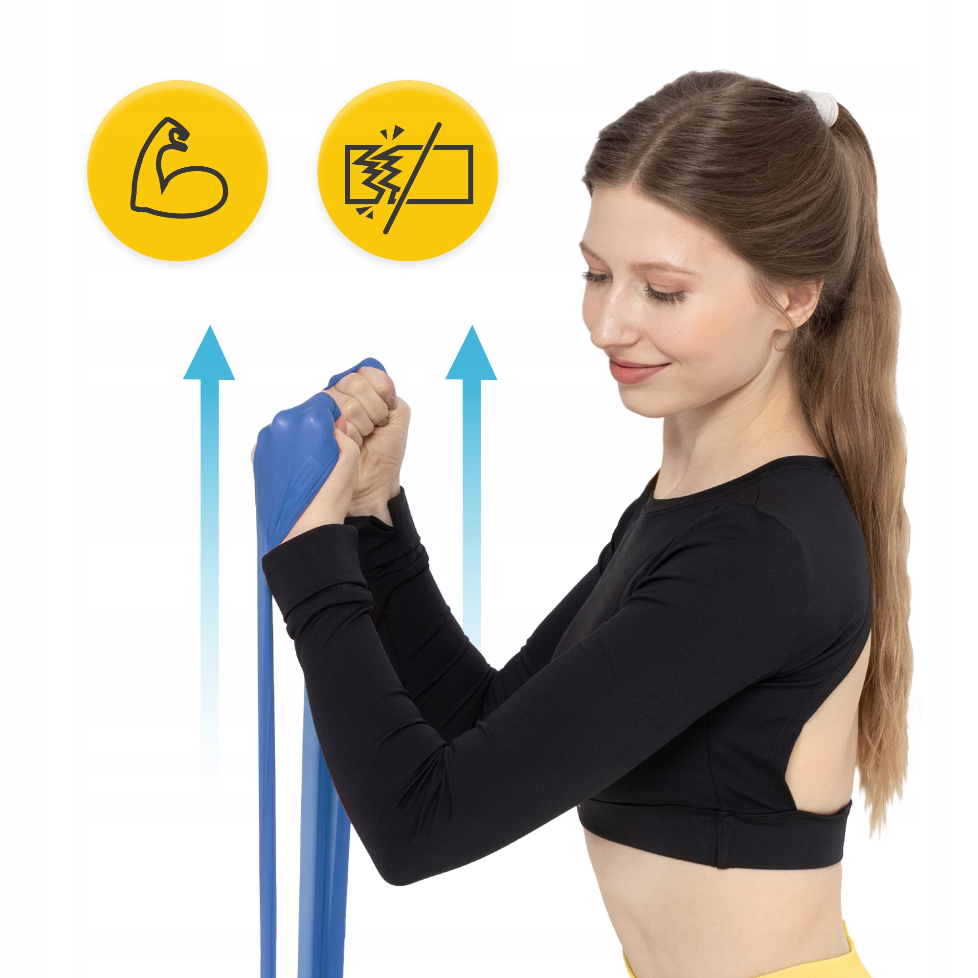 Стрічка-еспандер для спорту та реабілітації 4FIZJO Flat Band 200 х 15 cм 9-11 кг Blue (P-5907222931660) — фото 5