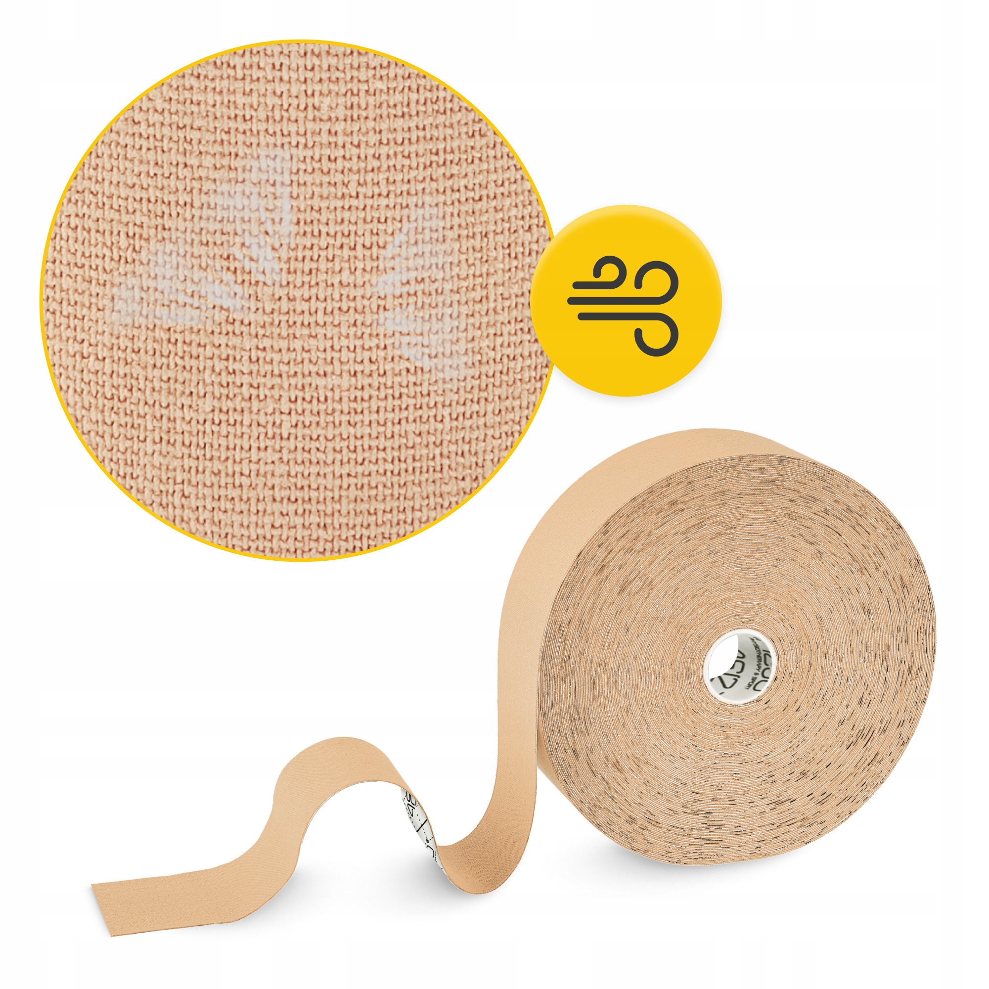 Стрічка кінезіологічна (кінезіо тейп) 4FIZJO 5 см x 31 м Beige (P-5905973405539) — фото 4