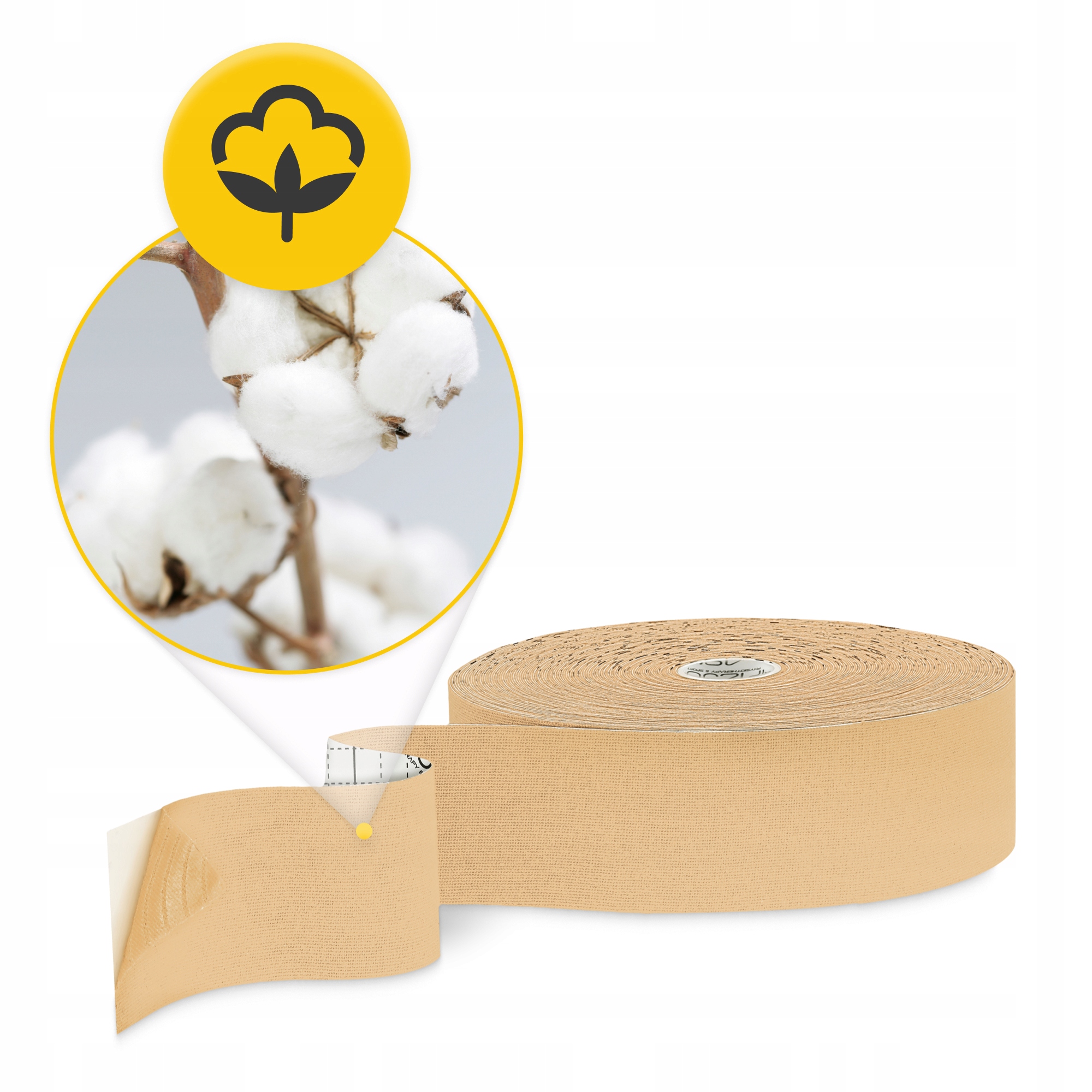 Стрічка кінезіологічна (кінезіо тейп) 4FIZJO 5 см x 31 м Beige (P-5905973405539) — мініатюра 6