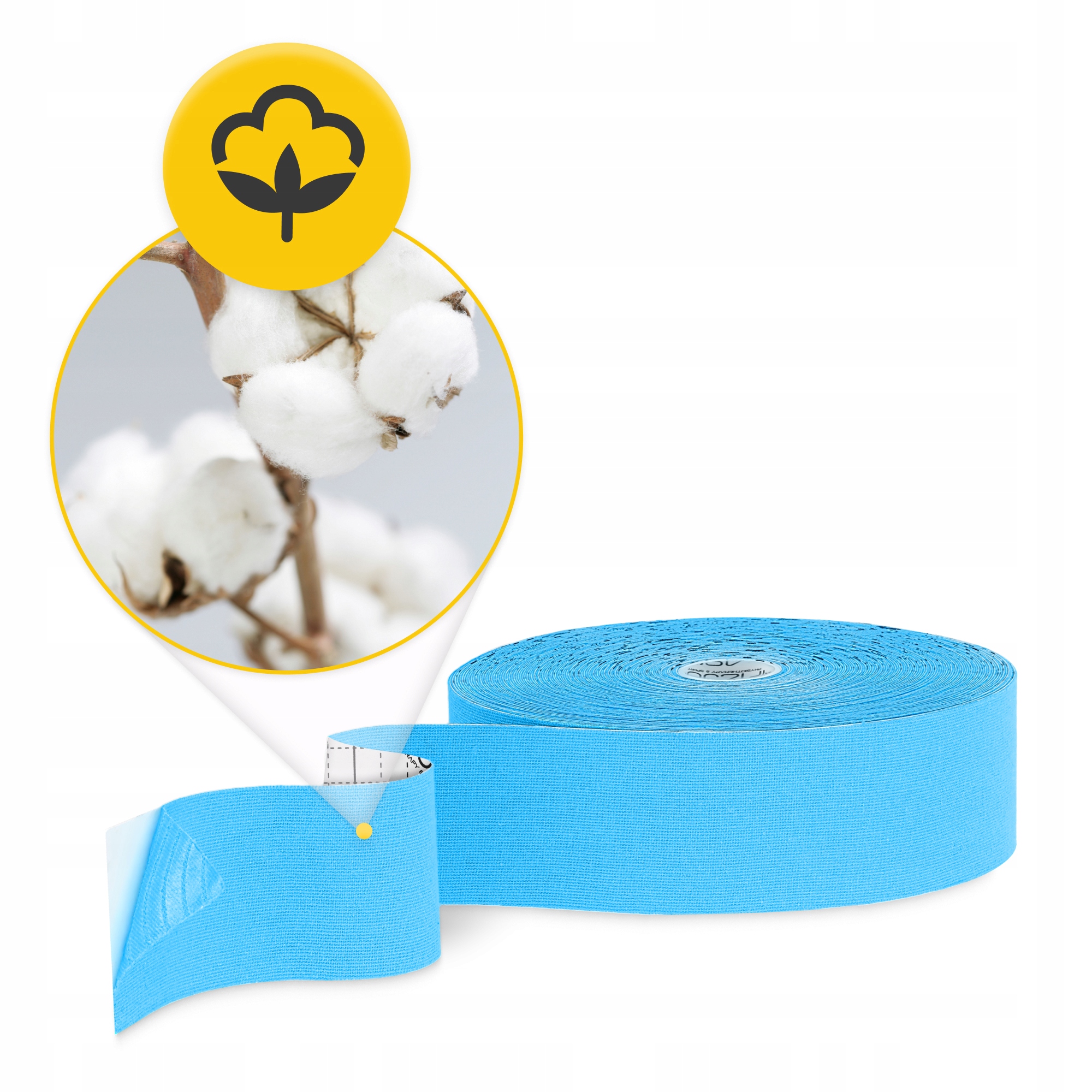 Стрічка кінезіологічна (кінезіо тейп) 4FIZJO 5 см x 31 м Sky Blue (P-5905973405546) — фото 2