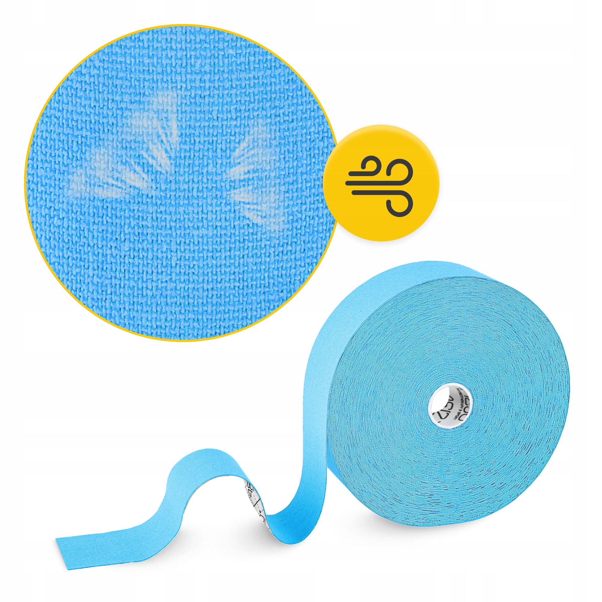 Стрічка кінезіологічна (кінезіо тейп) 4FIZJO 5 см x 31 м Sky Blue (P-5905973405546) — фото 4
