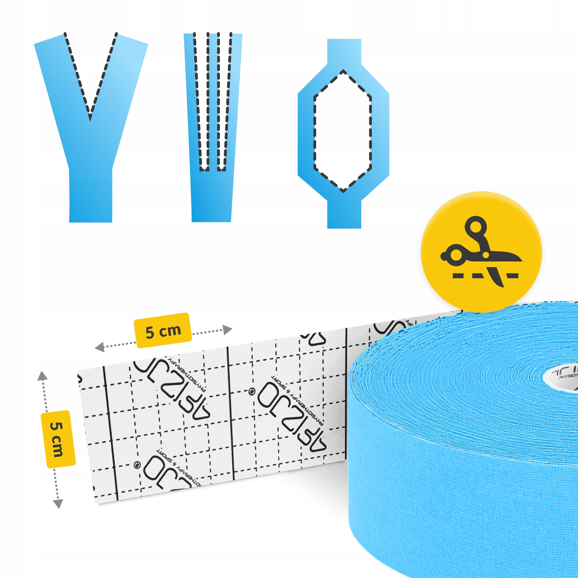 Стрічка кінезіологічна (кінезіо тейп) 4FIZJO 5 см x 31 м Sky Blue (P-5905973405546) — фото 3