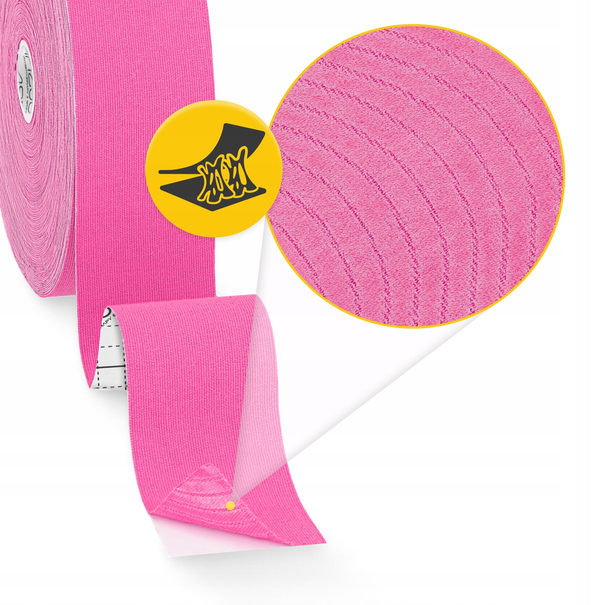 Стрічка кінезіологічна (кінезіо тейп) 4FIZJO 5 см x 31 м Pink (P-5905973405553) — фото 4
