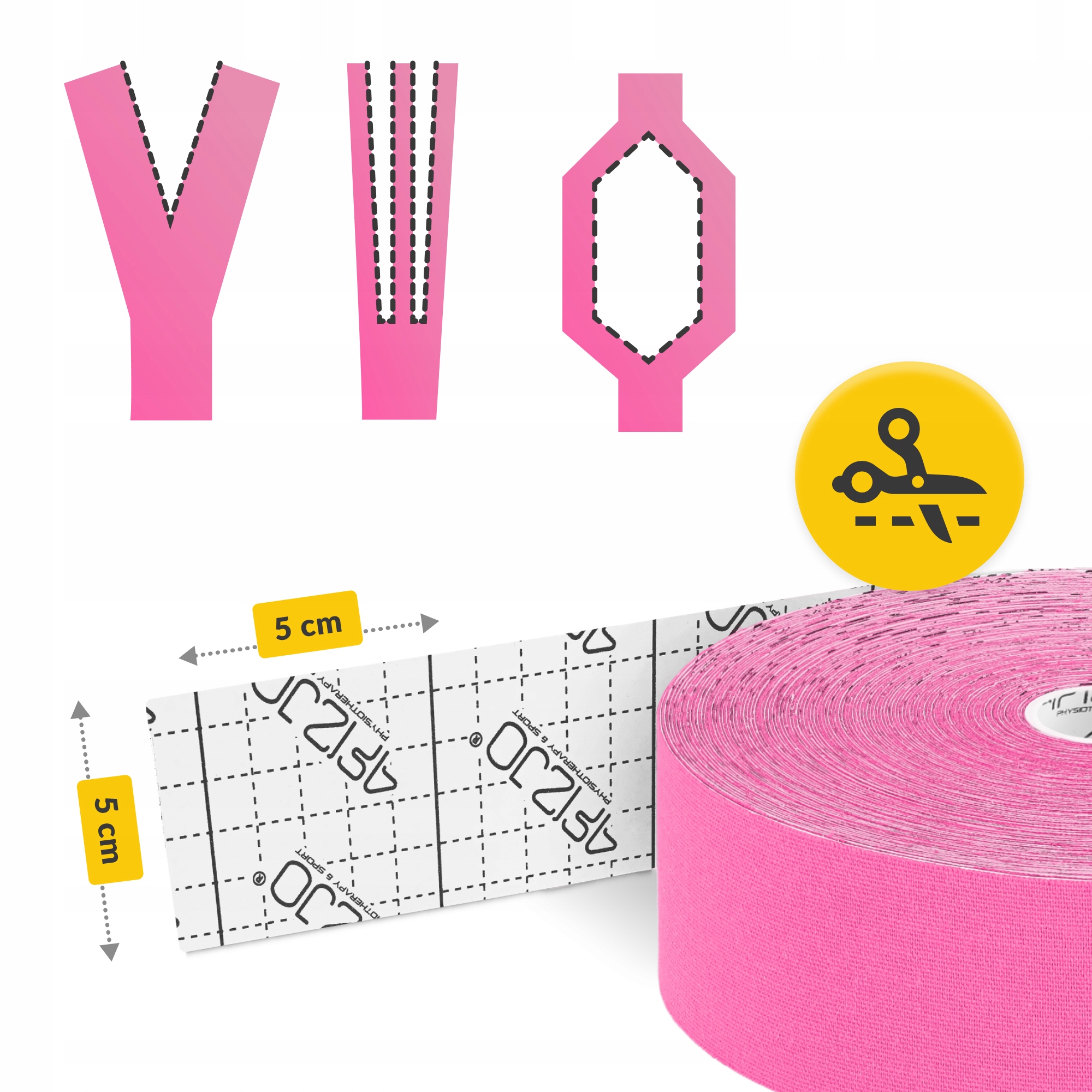 Стрічка кінезіологічна (кінезіо тейп) 4FIZJO 5 см x 31 м Pink (P-5905973405553) — мініатюра 8