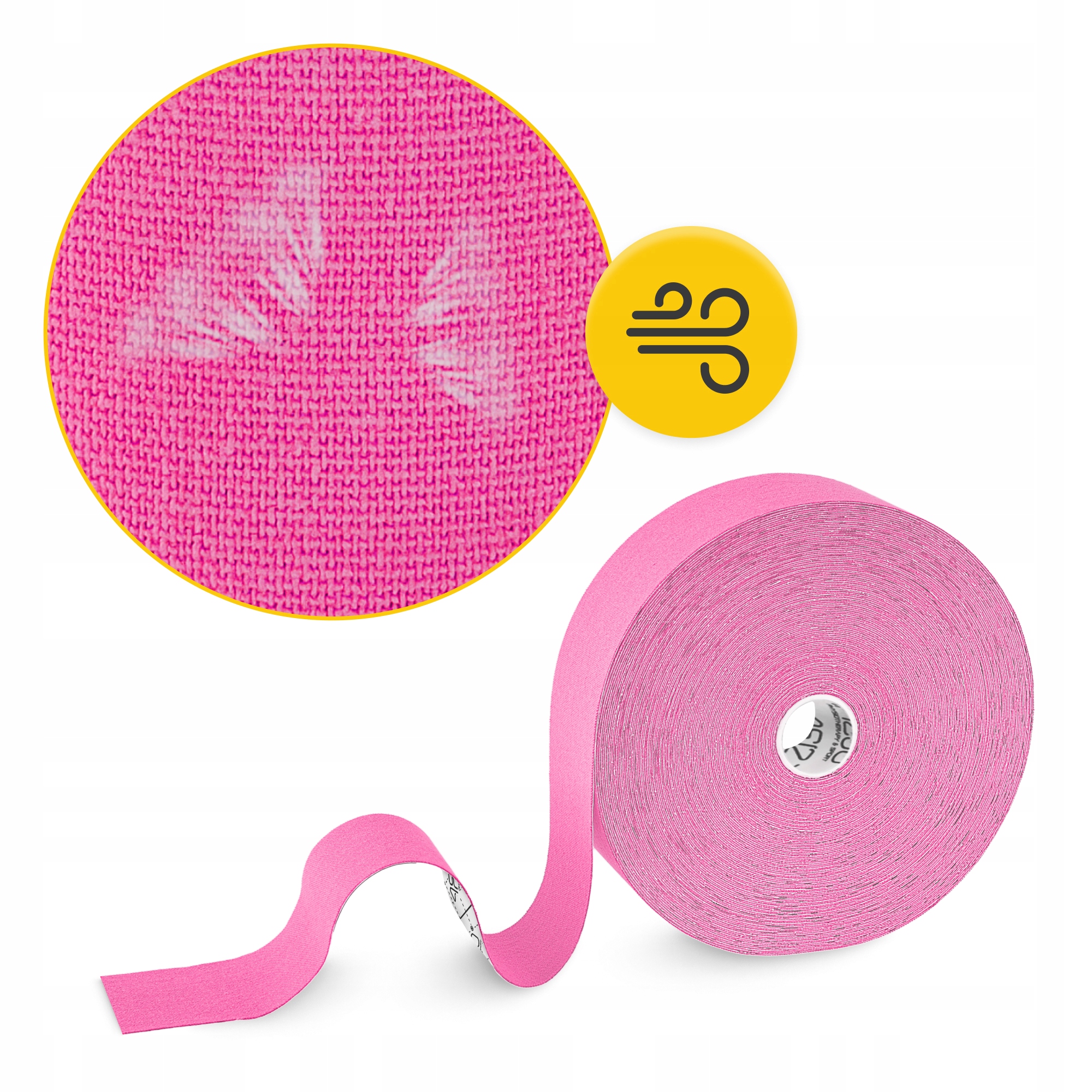 Стрічка кінезіологічна (кінезіо тейп) 4FIZJO 5 см x 31 м Pink (P-5905973405553) — фото 2