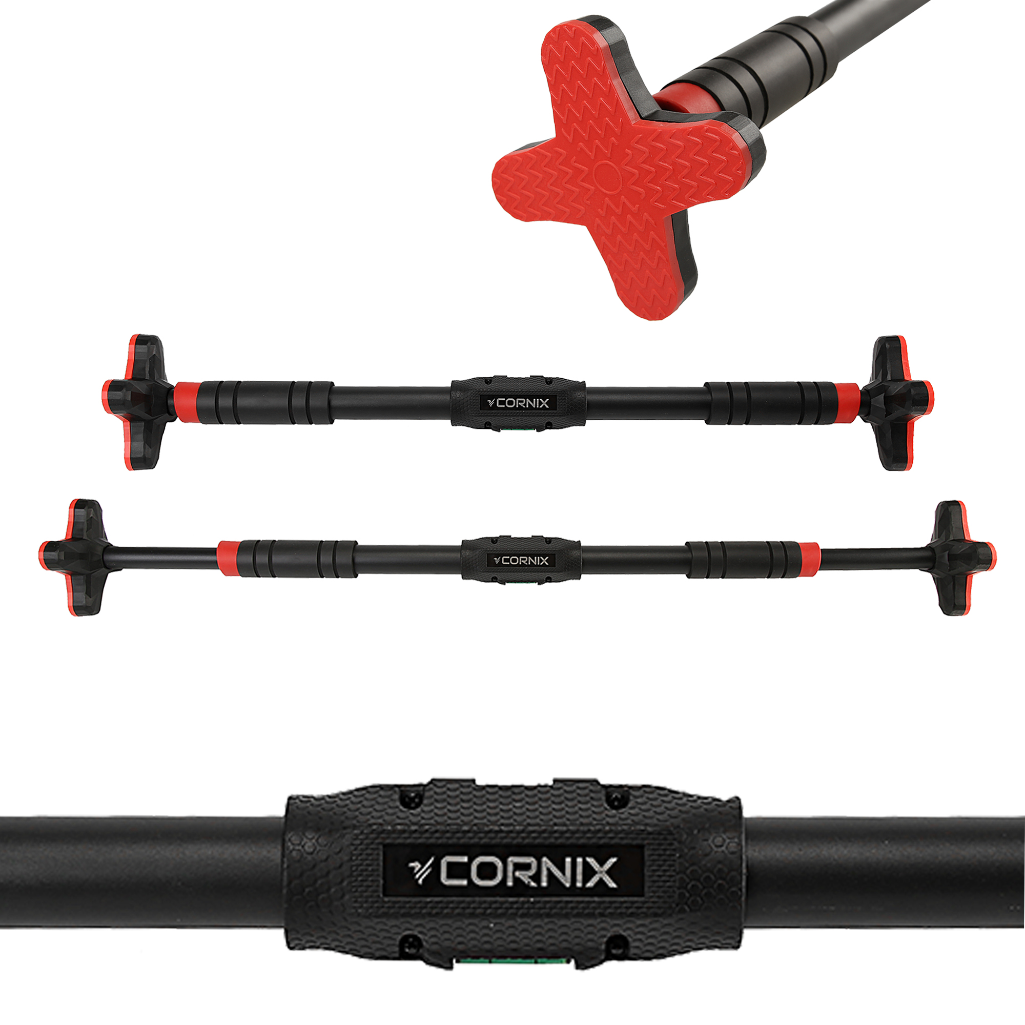 Турнік розсувний Cornix Pro+ 70-100 см XR-0286 Black/Red — фото 1