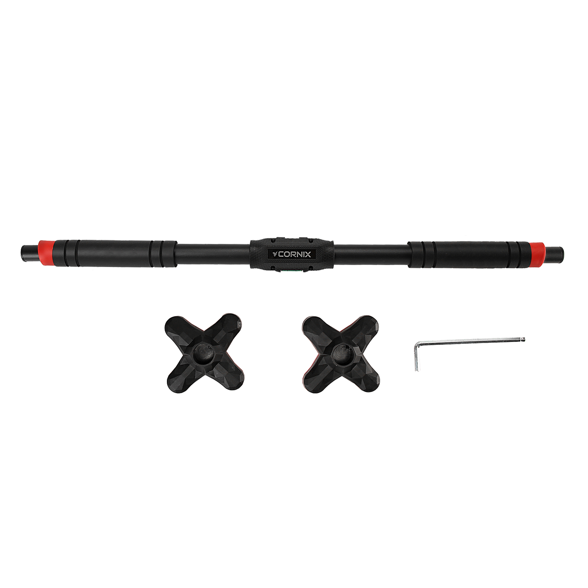 Турнік розсувний Cornix Pro+ 90-130 см XR-0287 Black/Red — фото 3