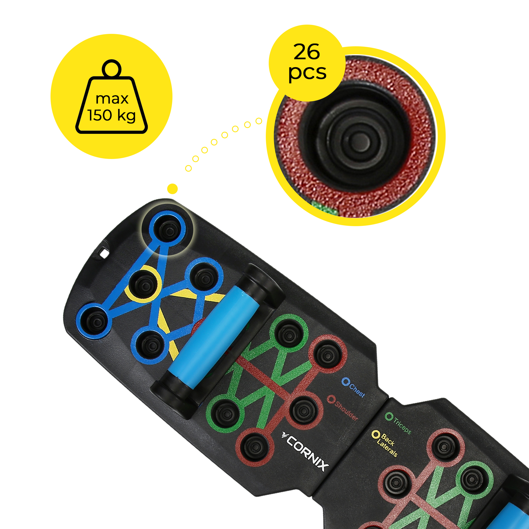 Упори (дошка) для віджимань Cornix Push-Up Board складна, зі змінним хватом XR-0453 — мініатюра 6