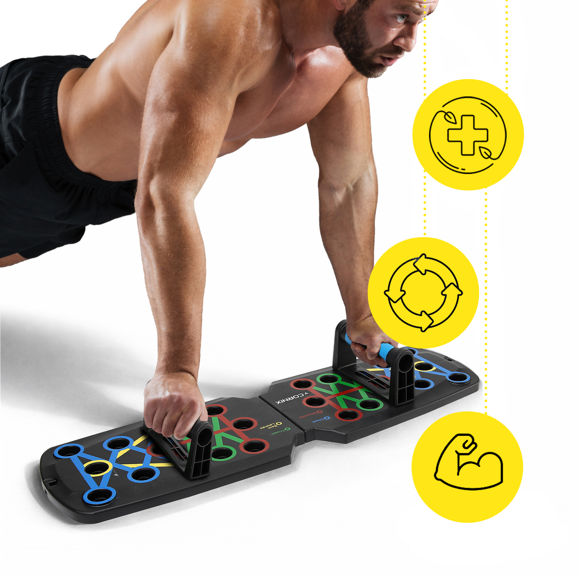 Упори (дошка) для віджимань Cornix Push-Up Board складна, зі змінним хватом XR-0453 — фото 4