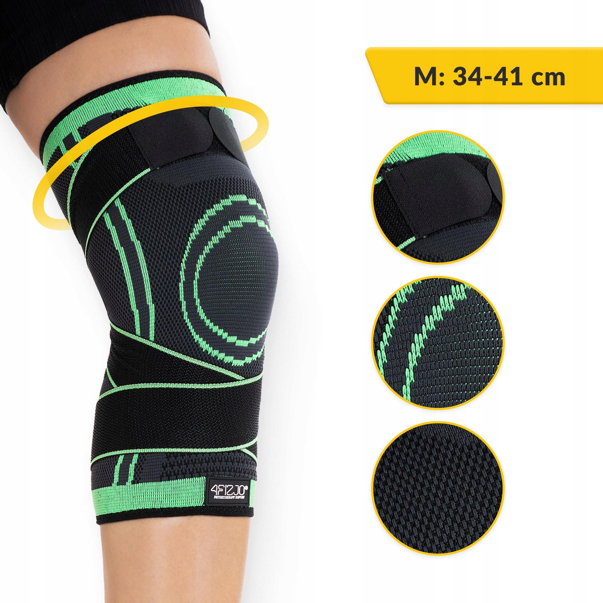 Фіксатор (бандаж) для коліна 4FIZJO 1 шт Size M (P-5907739317780) — мініатюра 8
