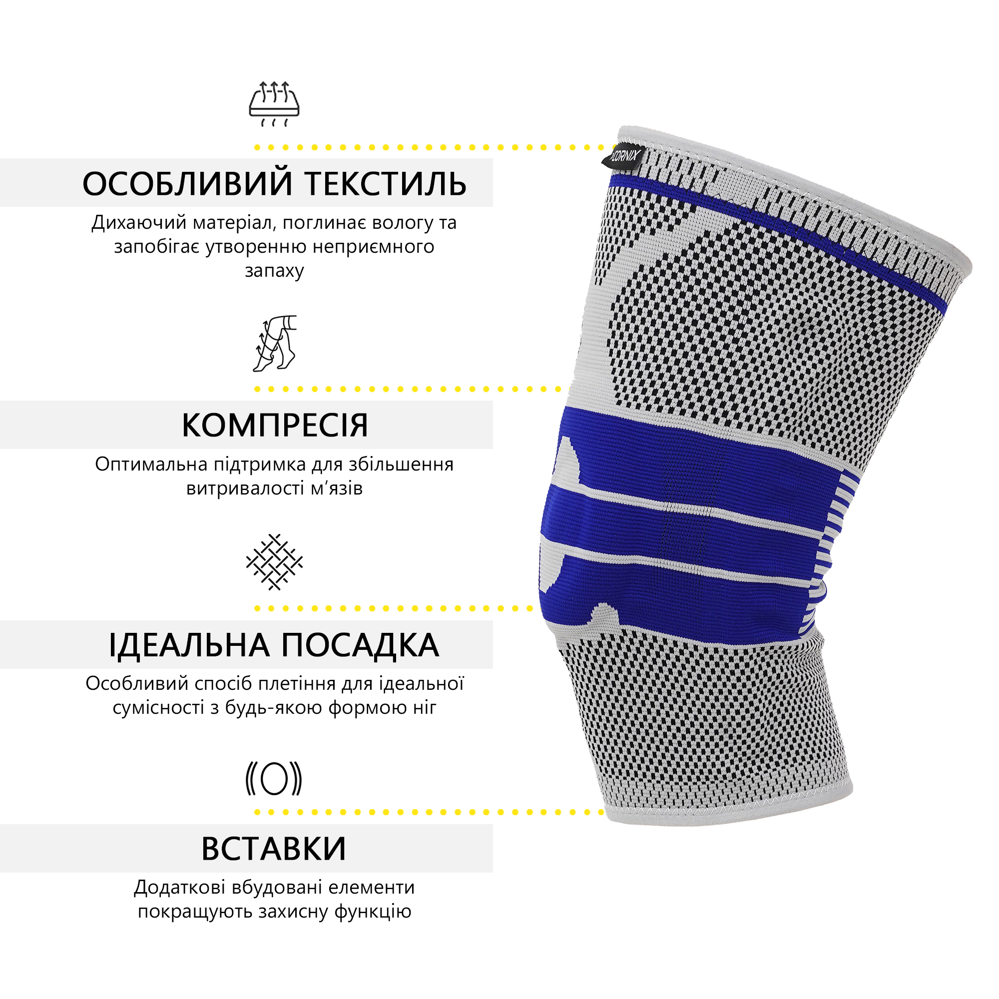 Фіксатор (бандаж) для коліна Cornix 3D 1 шт XR-0203 Size L — мініатюра 6