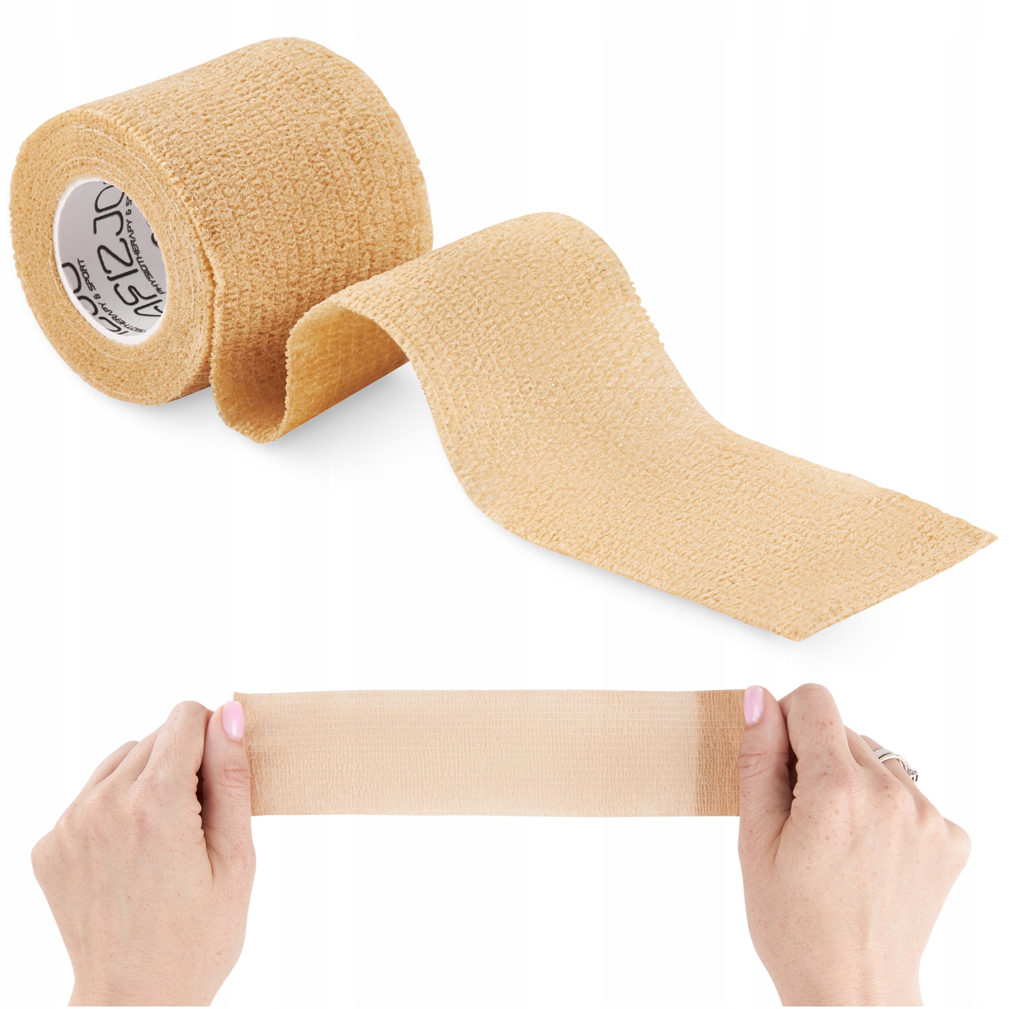 Когезійний бинт-бандаж 4FIZJO Cohesive Bandage 5 см x 4.5 м еластичний, самоклеючий Beige (P-5905973400855) — фото 1
