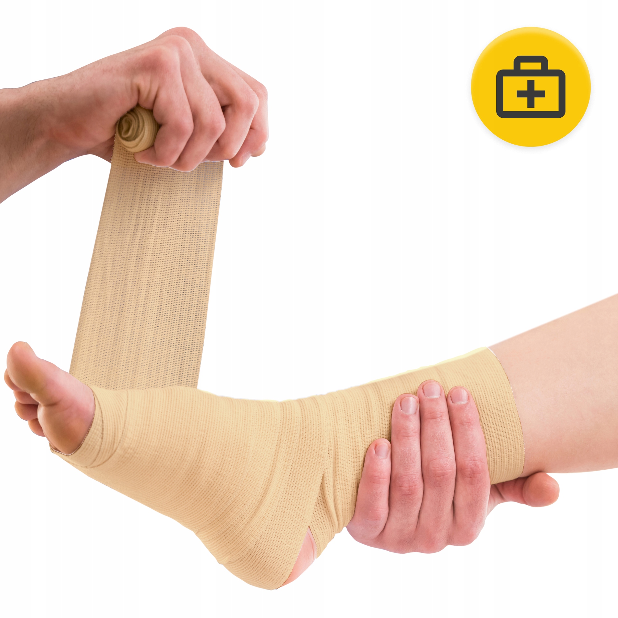 Когезійний бинт-бандаж 4FIZJO Cohesive Bandage 5 см x 4.5 м еластичний, самоклеючий Beige (P-5905973400855) — фото 3
