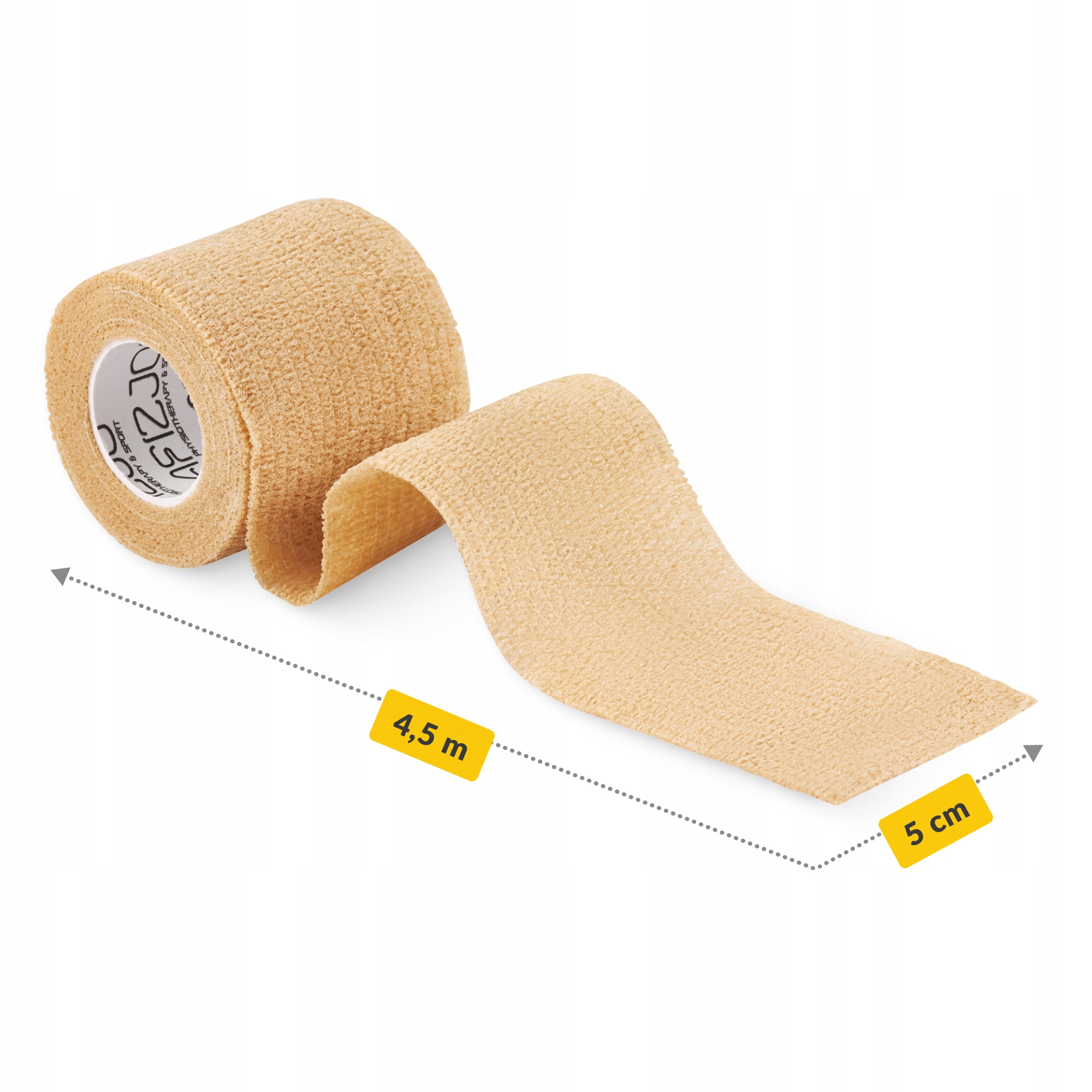 Когезійний бинт-бандаж 4FIZJO Cohesive Bandage 5 см x 4.5 м еластичний, самоклеючий Beige (P-5905973400855) — мініатюра 6