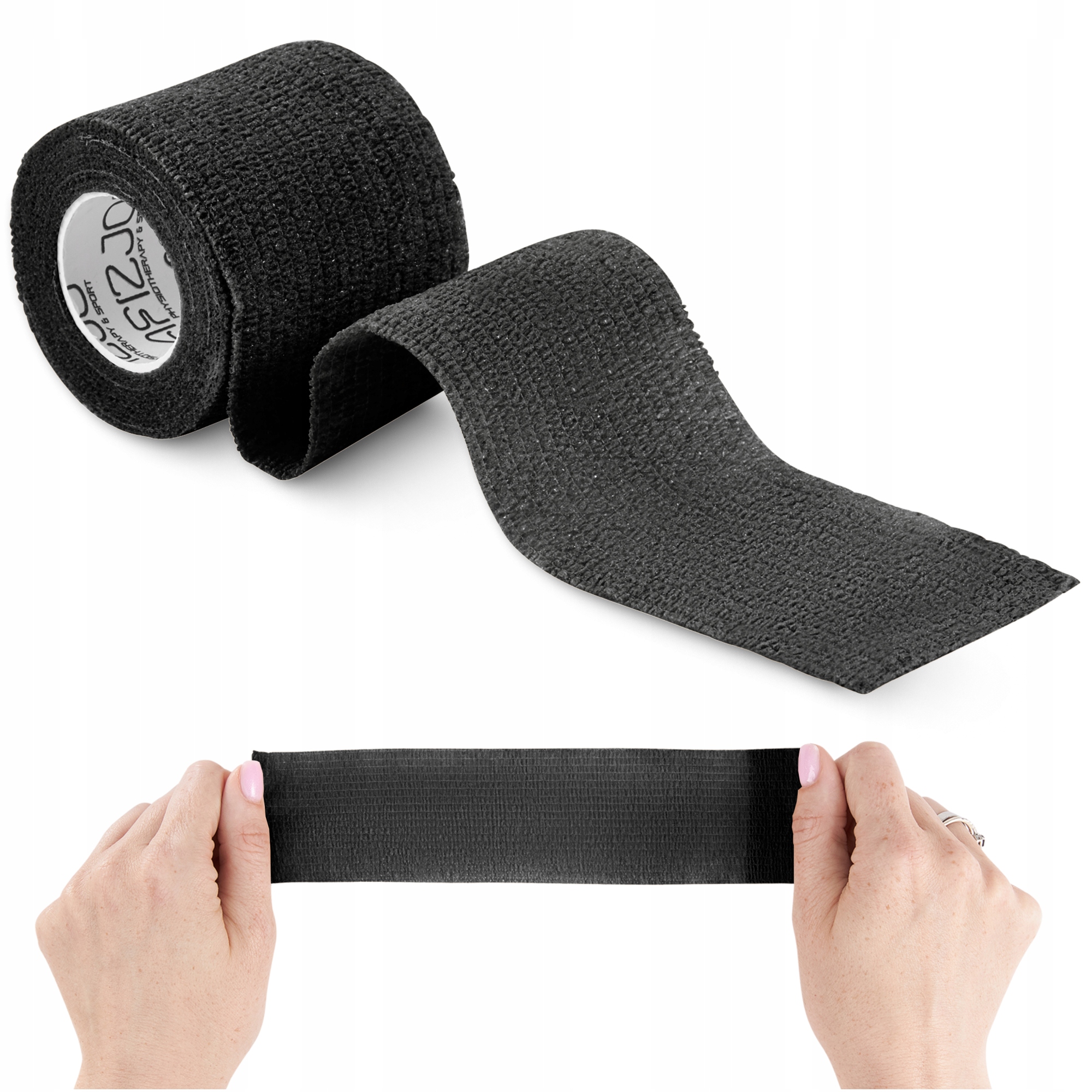 Когезійний бинт-бандаж 4FIZJO Cohesive Bandage 5 см x 4.5 м еластичний, самоклеючий Black (P-5905973400848)