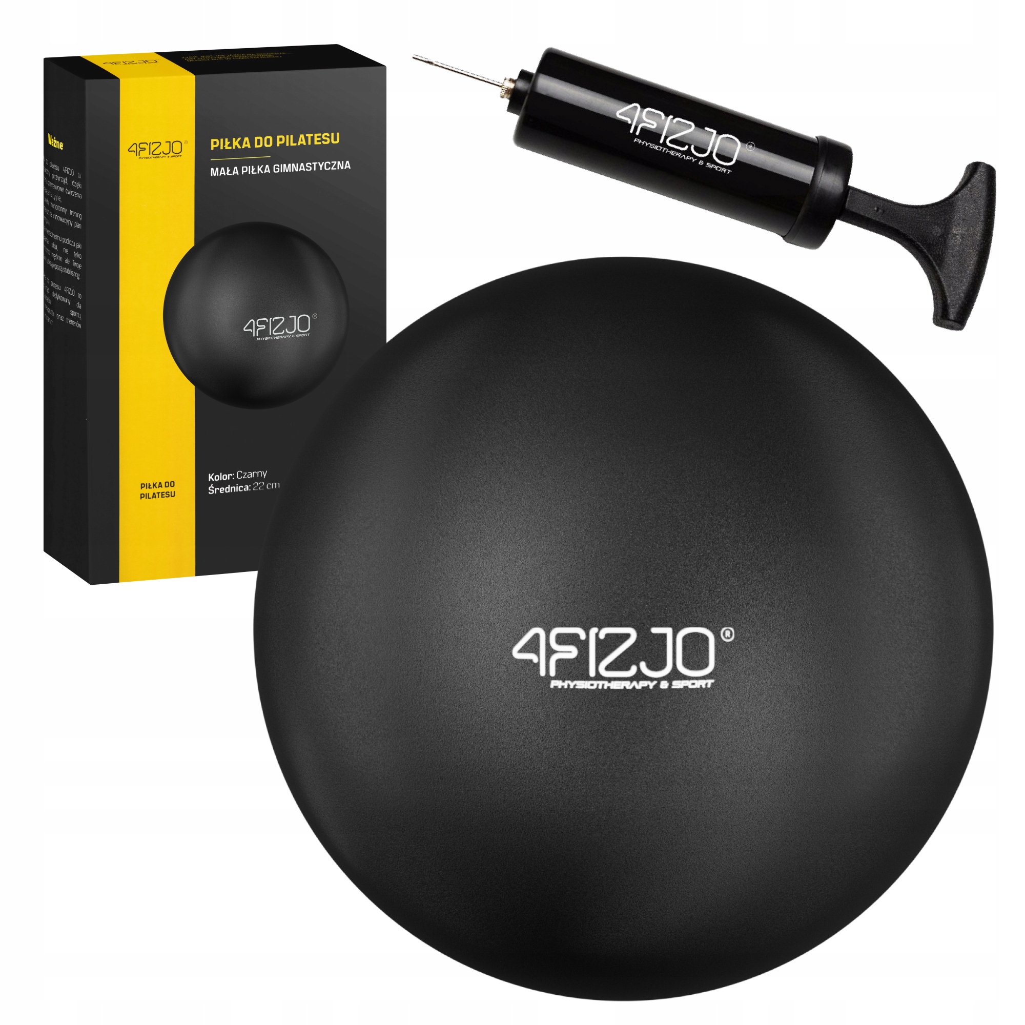 М'яч для пілатесу, йоги, реабілітації 4FIZJO 22 см Black (P-5907739310569) — фото 1