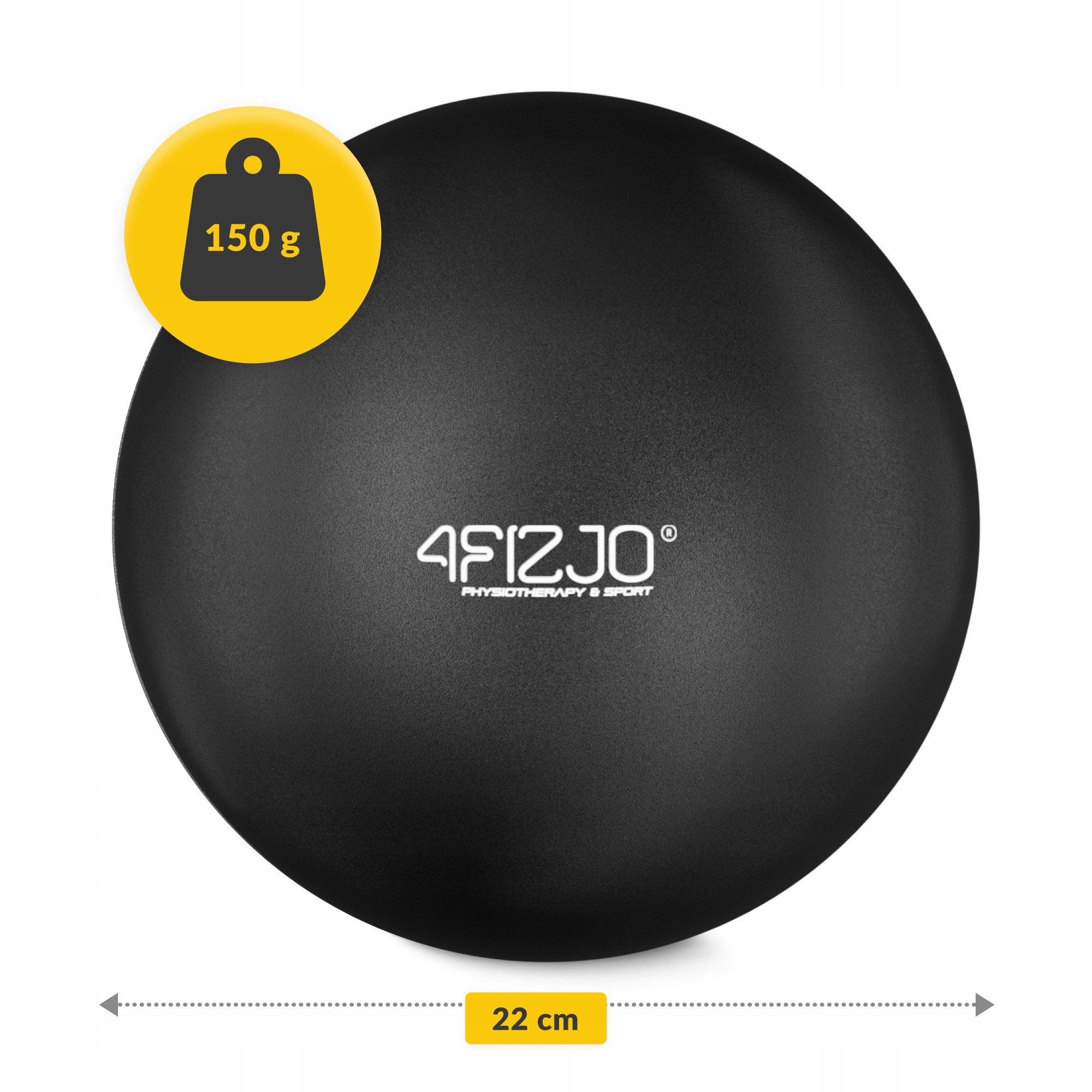 М'яч для пілатесу, йоги, реабілітації 4FIZJO 22 см Black (P-5907739310569) — фото 4