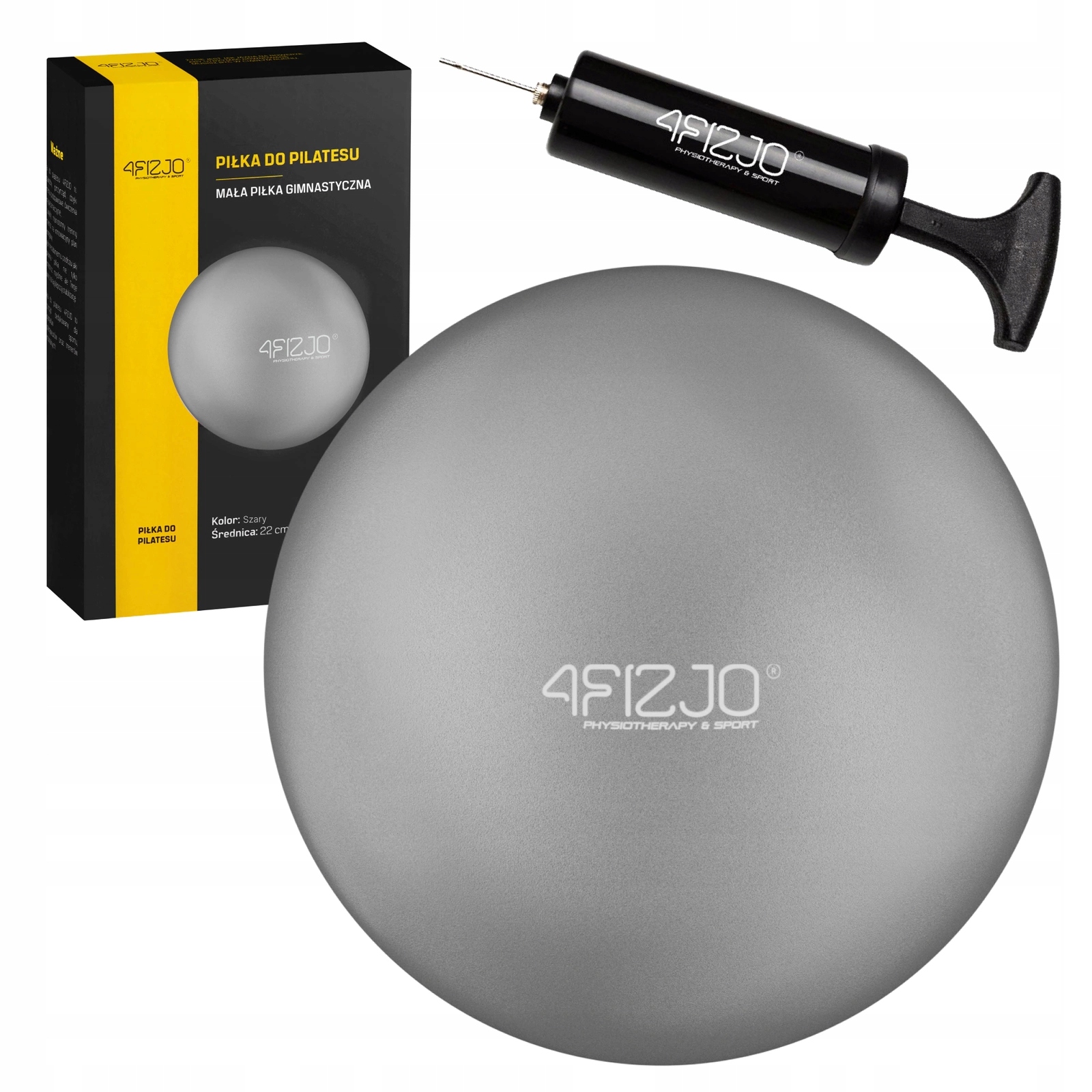 М'яч для пілатесу, йоги, реабілітації 4FIZJO 22 см Grey (P-5907739314499) — фото 1