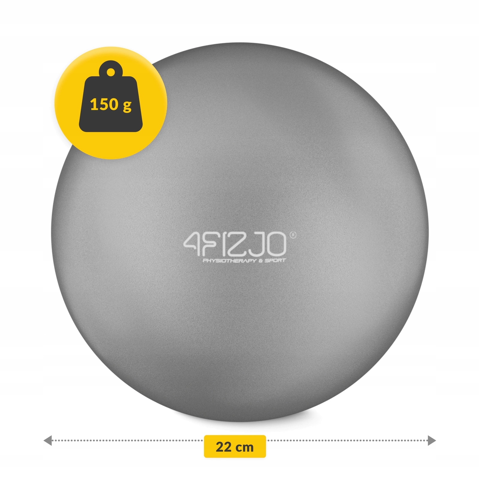 М'яч для пілатесу, йоги, реабілітації 4FIZJO 22 см Grey (P-5907739314499) — фото 2