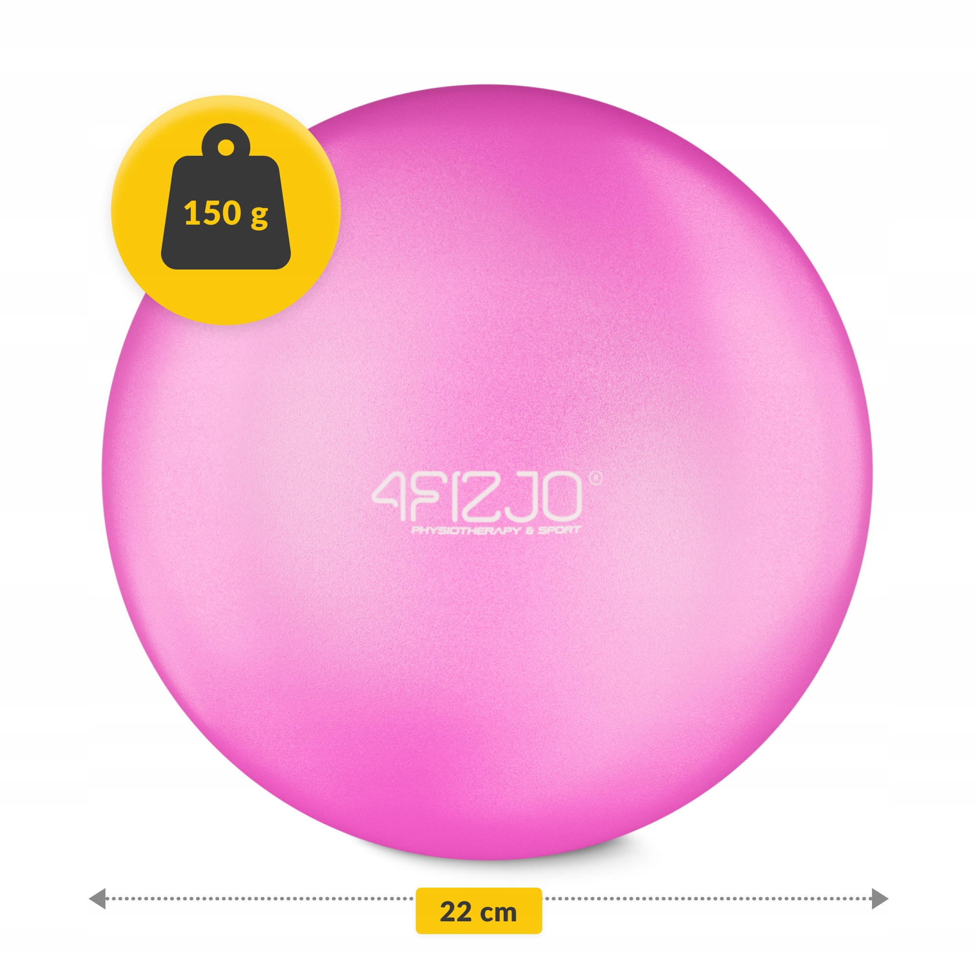 М'яч для пілатесу, йоги, реабілітації 4FIZJO 22 см Pink (P-5907739314482) — мініатюра 6