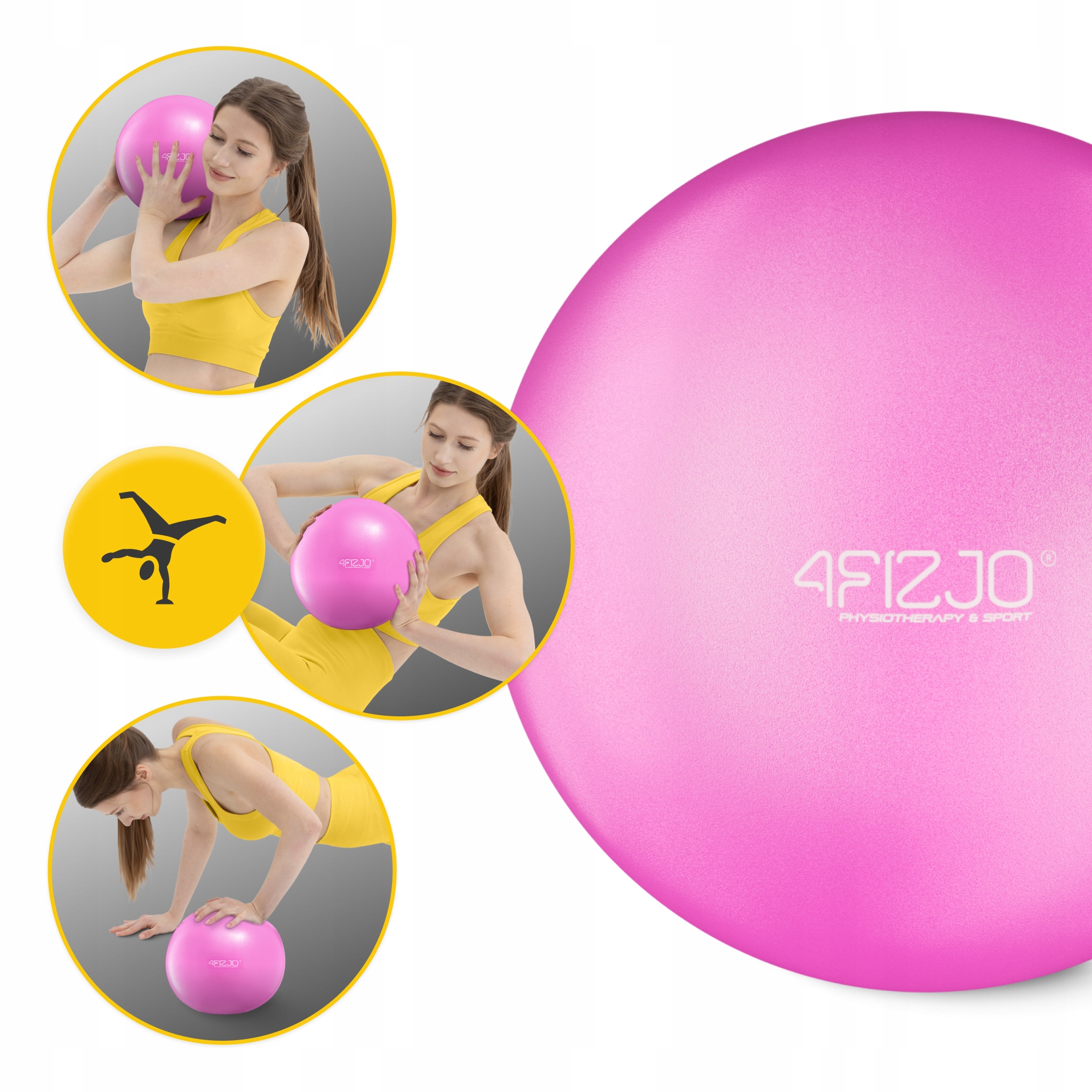М'яч для пілатесу, йоги, реабілітації 4FIZJO 22 см Pink (P-5907739314482) — фото 3