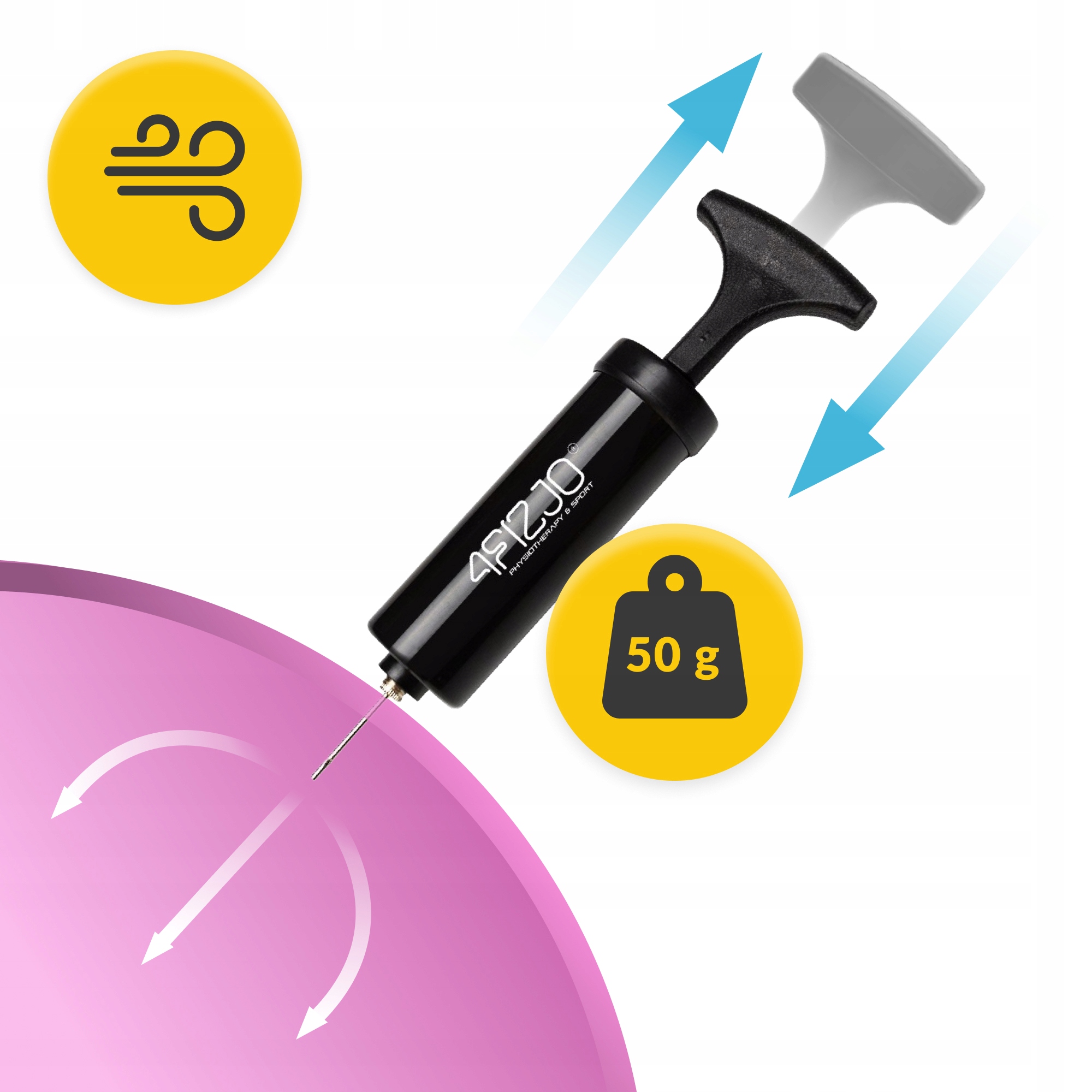 М'яч для пілатесу, йоги, реабілітації 4FIZJO 22 см Pink (P-5907739314482) — фото 5