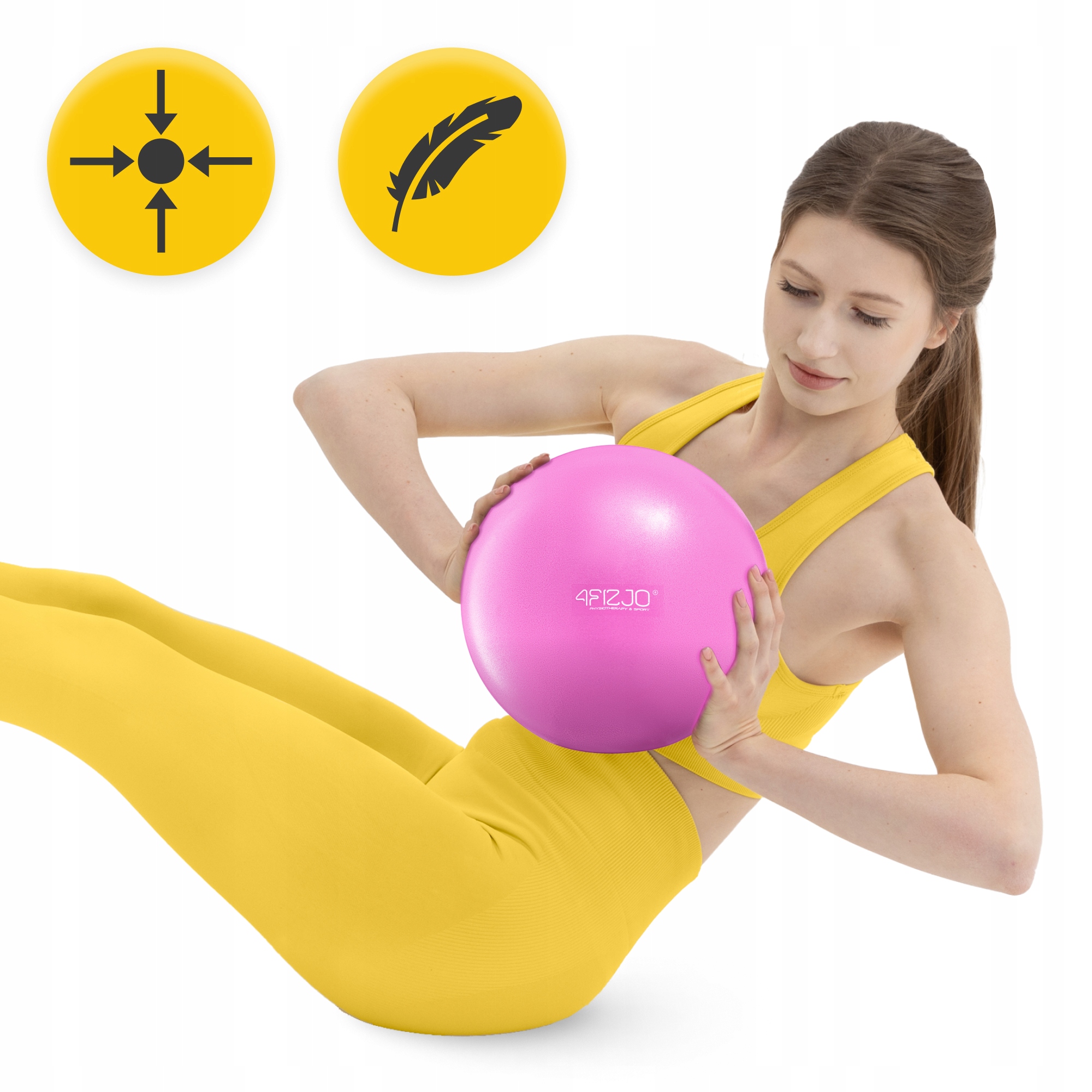 М'яч для пілатесу, йоги, реабілітації 4FIZJO 22 см Pink (P-5907739314482) — фото 4
