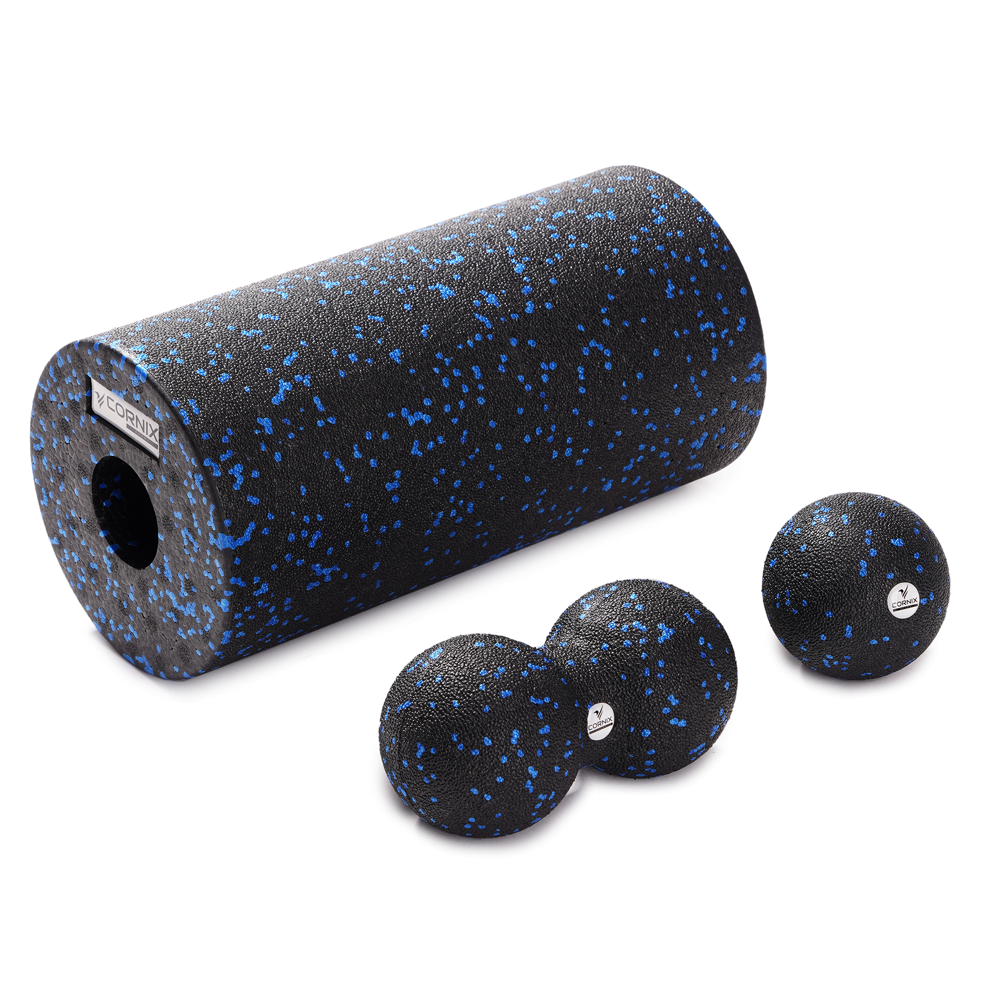 Масажний набір Cornix (Ball 8 см, Duoball 8 х 16 см та Foam Roller 30 х 15 см) XR-0078 — фото 1