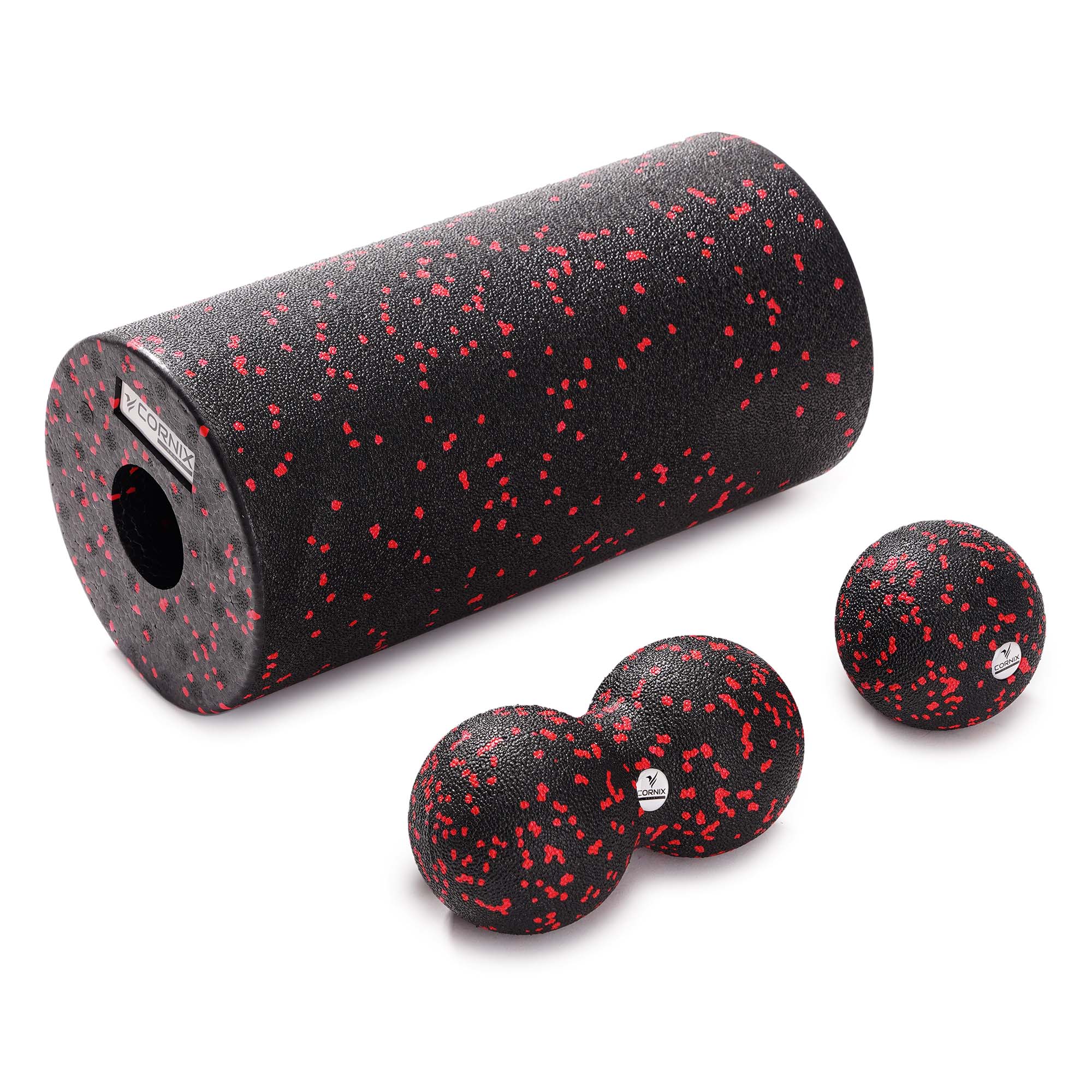 Масажний набір Cornix (Ball 8 см, Duoball 8 х 16 см та Foam Roller 30 х 15 см) XR-0080 — фото 1