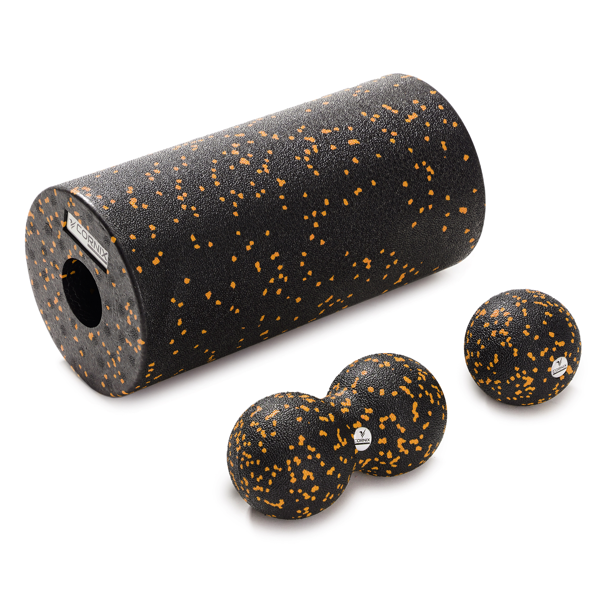 Масажний набір Cornix (Ball 8 см, Duoball 8 х 16 см та Foam Roller 30 х 15 см) XR-0081 — фото 1
