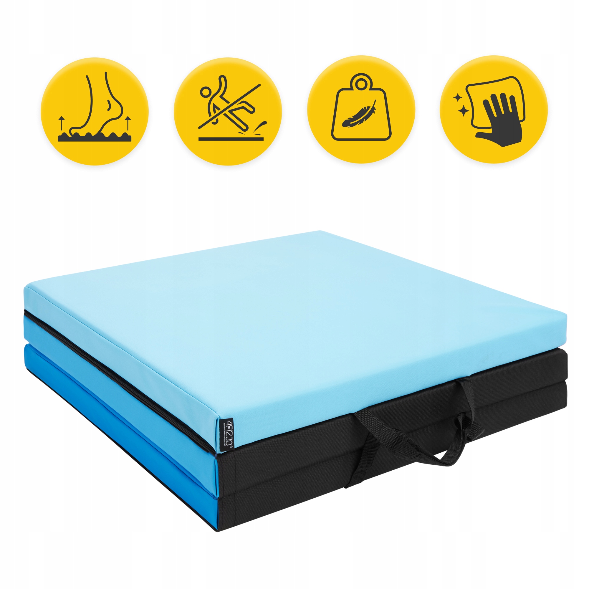 Мат гімнастичний складний 4FIZJO 180 x 60 x 5 см Blue/Sky Blue (P-5907739319685) — мініатюра 9