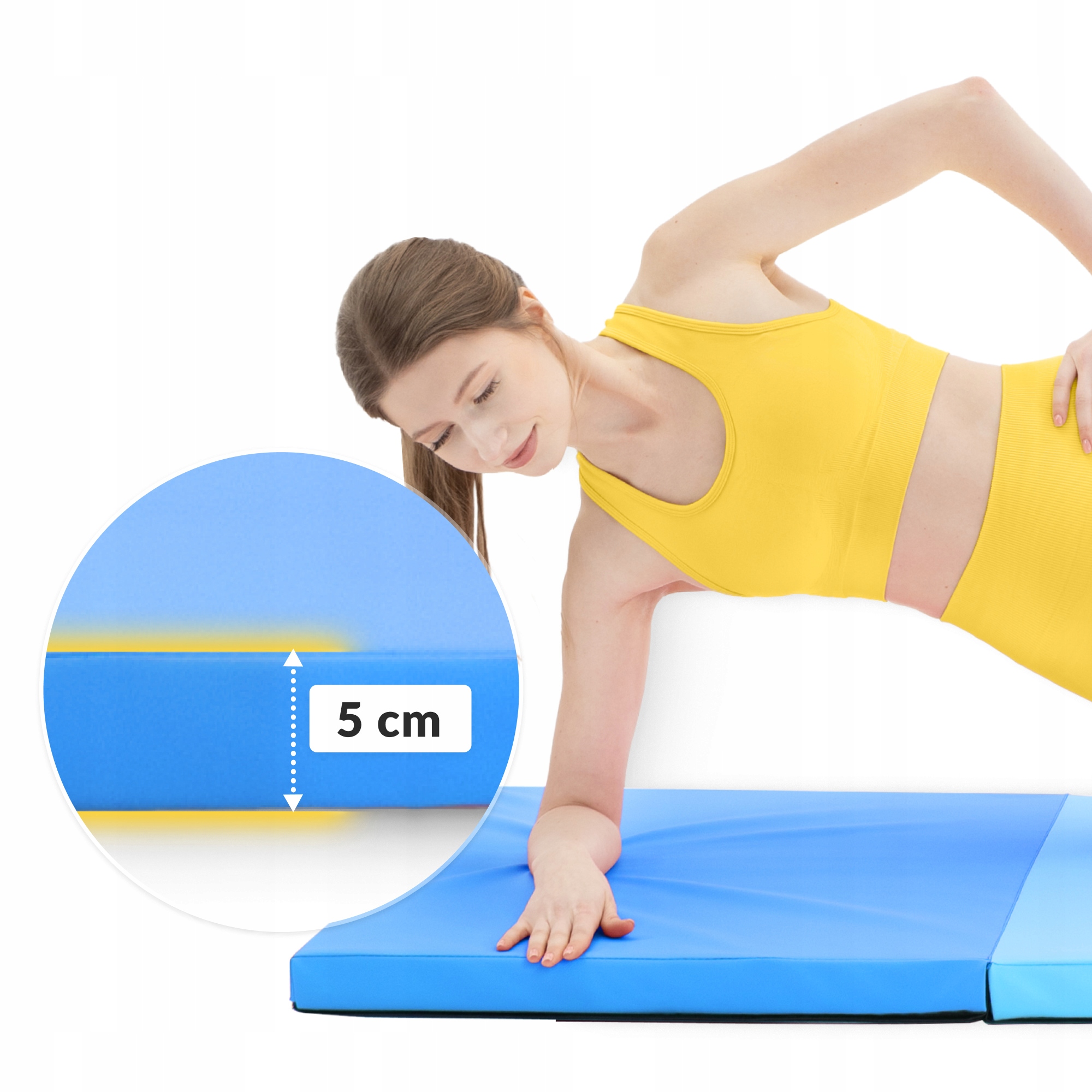 Мат гімнастичний складний 4FIZJO 180 x 60 x 5 см Blue/Sky Blue (P-5907739319685) — мініатюра 7