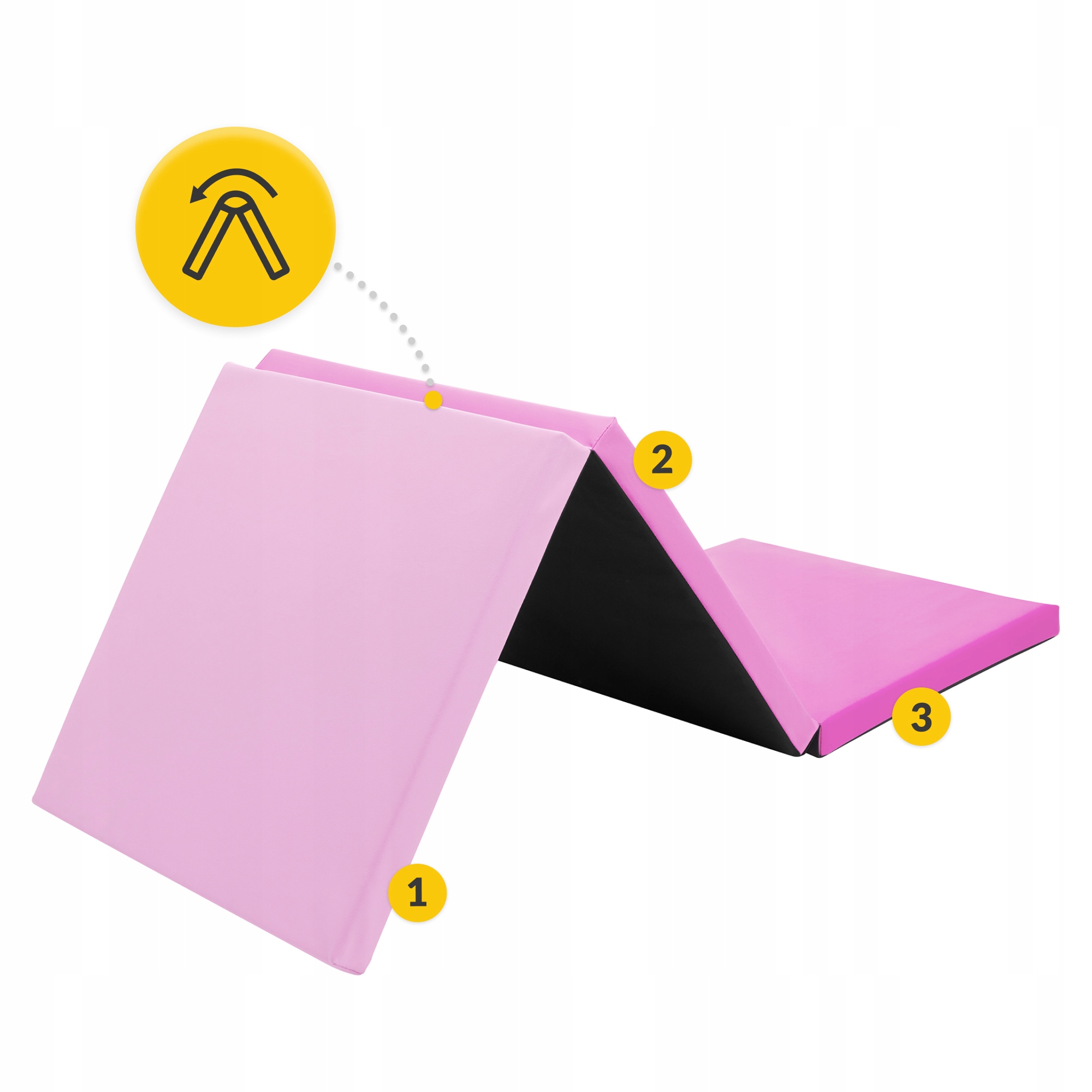 Мат гімнастичний складний 4FIZJO 180 x 60 x 5 см Pink/Light Pink (P-5907739319678) — мініатюра 7