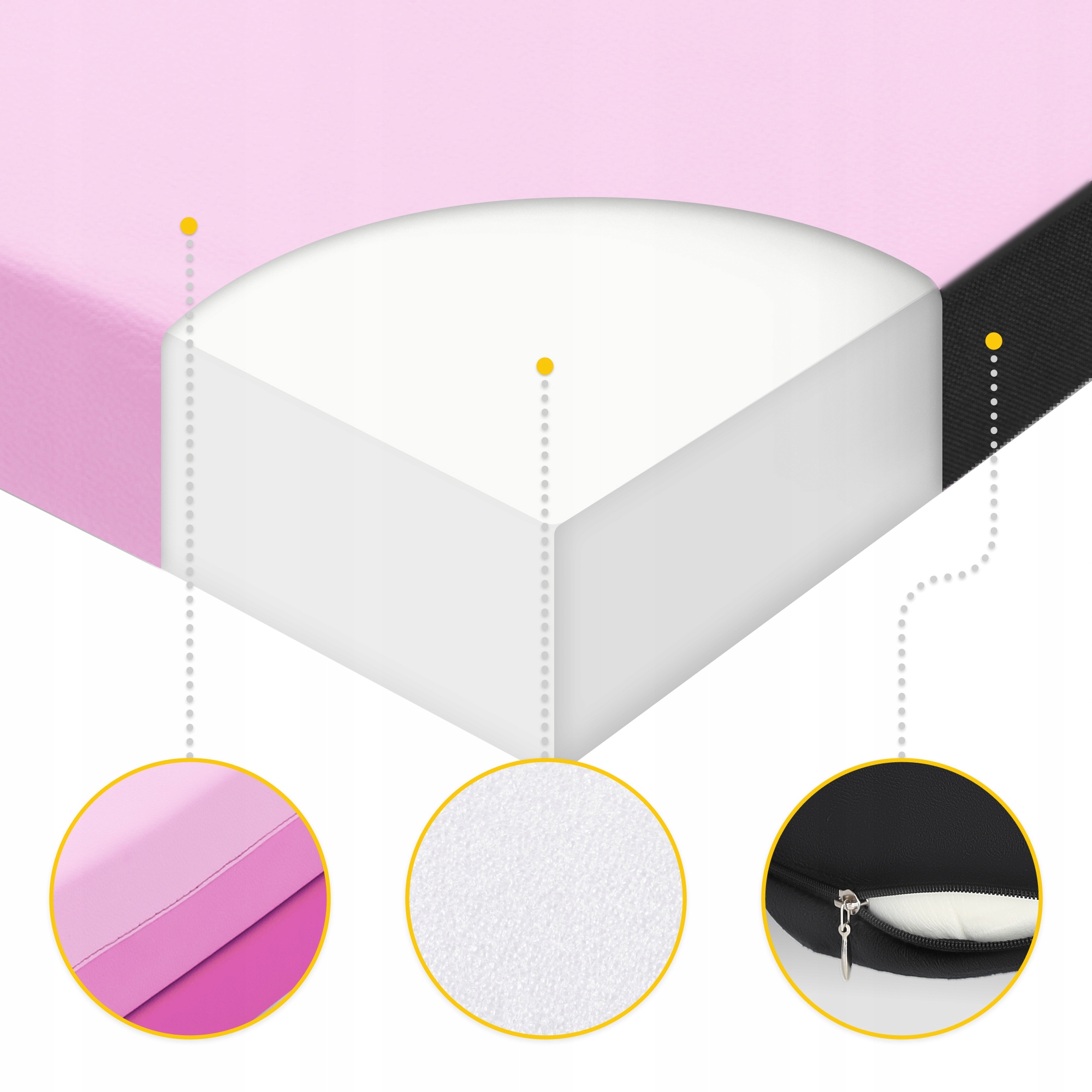 Мат гімнастичний складний 4FIZJO 180 x 60 x 5 см Pink/Light Pink (P-5907739319678) — мініатюра 9