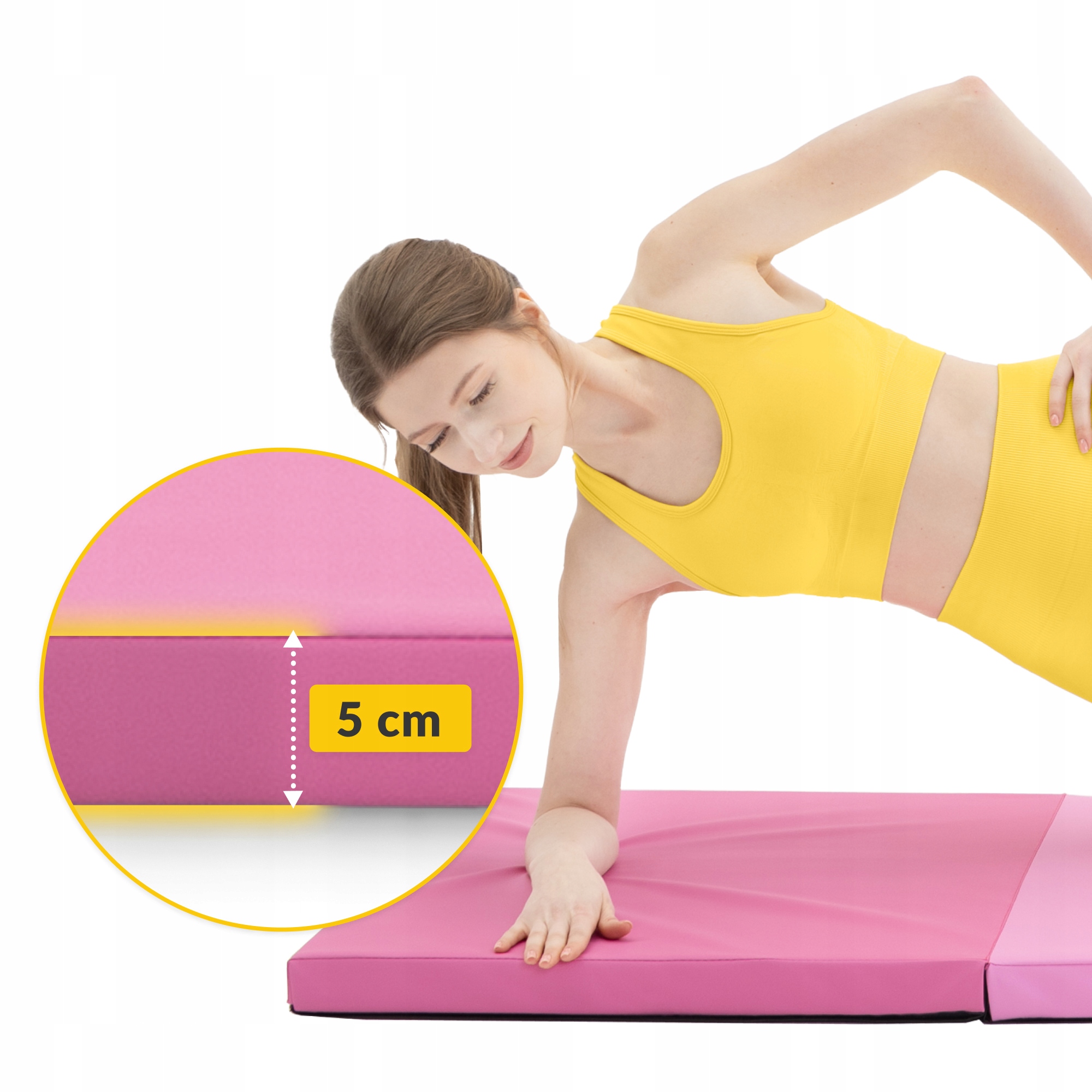 Мат гімнастичний складний 4FIZJO 180 x 60 x 5 см Pink/Light Pink (P-5907739319678) — мініатюра 6