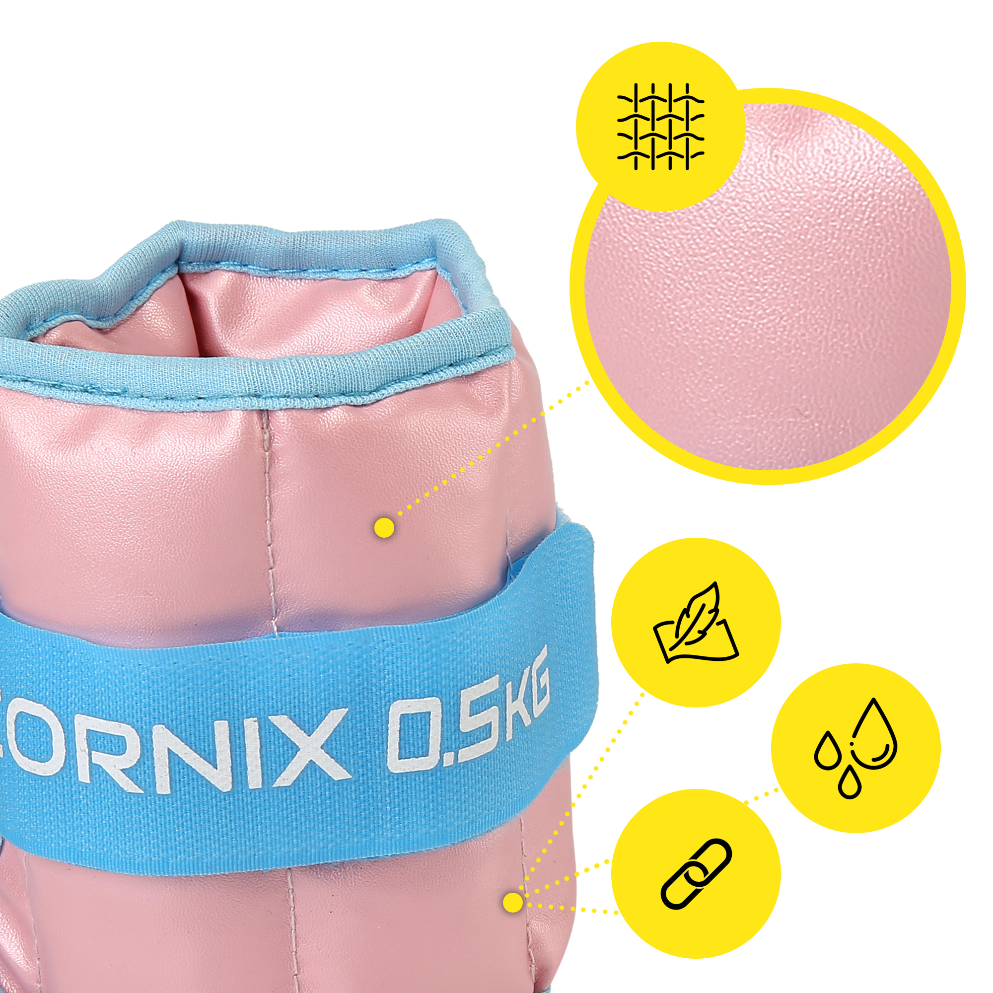Обважнювачі-манжети для ніг та рук Cornix 2 x 0.5 кг XR-0396 — мініатюра 6