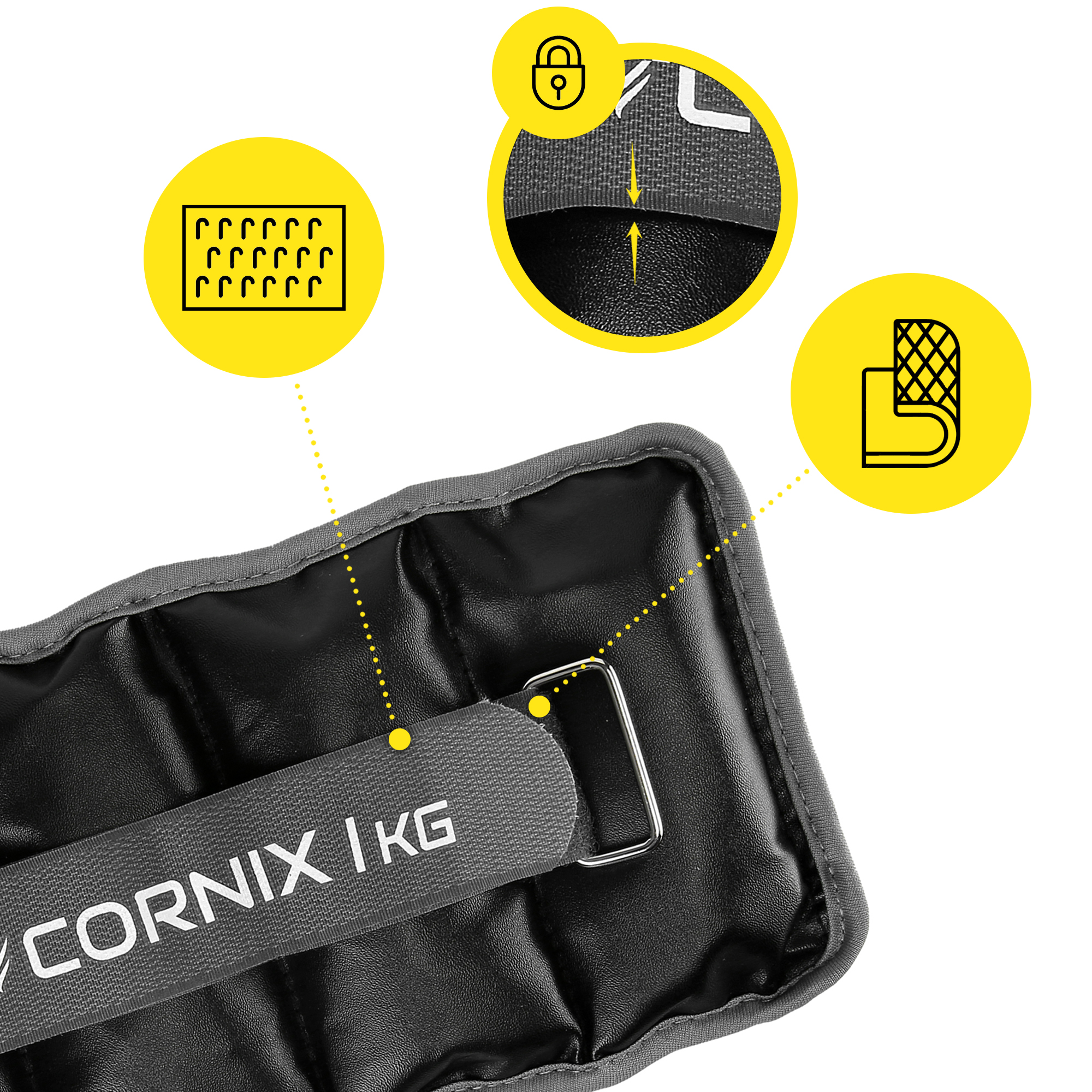 Обважнювачі-манжети для ніг та рук Cornix 2 x 1 кг XR-0397 — мініатюра 6