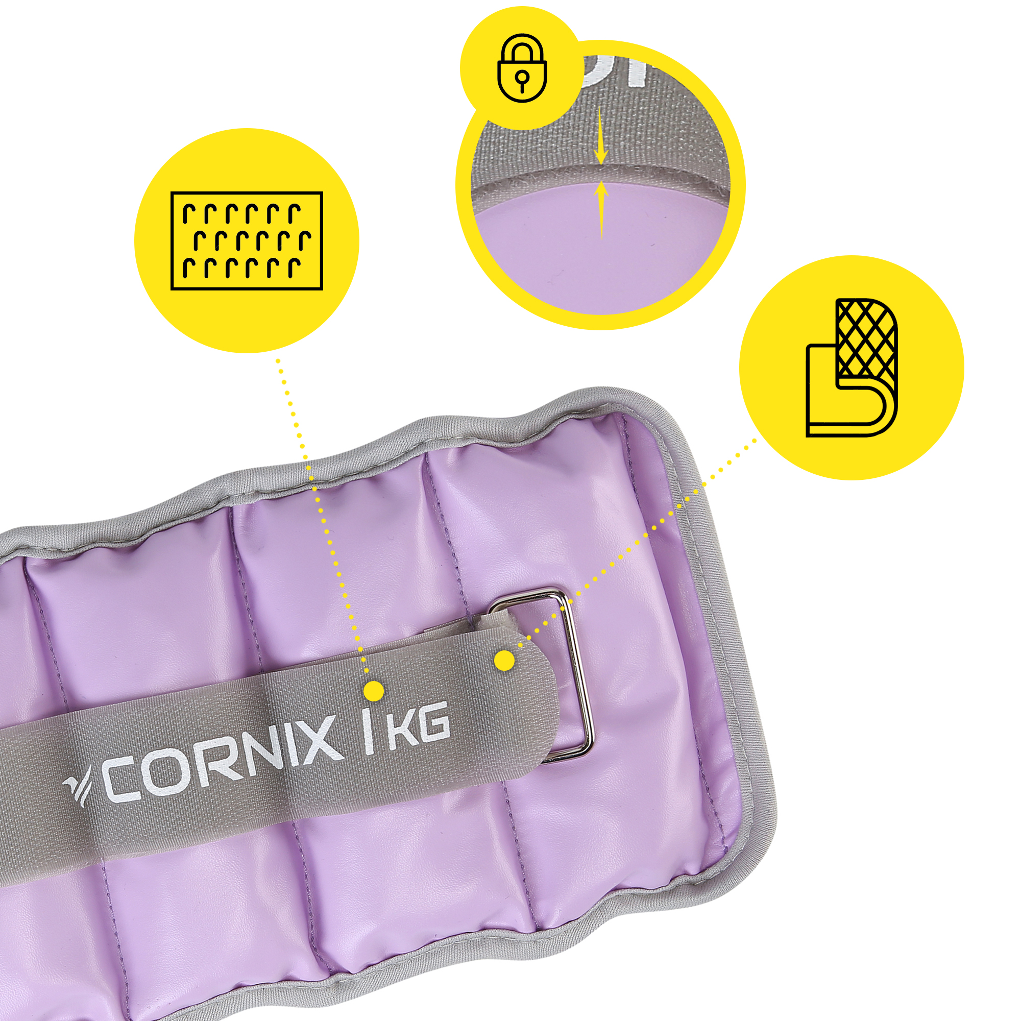 Обважнювачі-манжети для ніг та рук Cornix 2 x 1 кг XR-0398 — фото 4