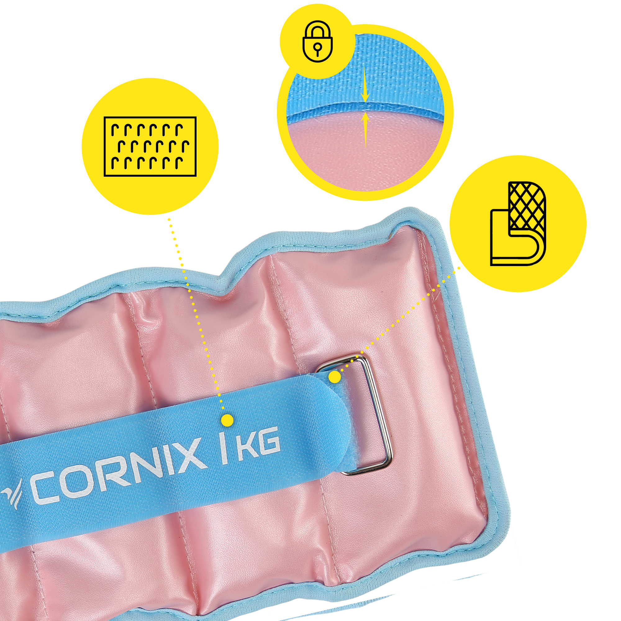 Обважнювачі-манжети для ніг та рук Cornix 2 x 1 кг XR-0399 — фото 3