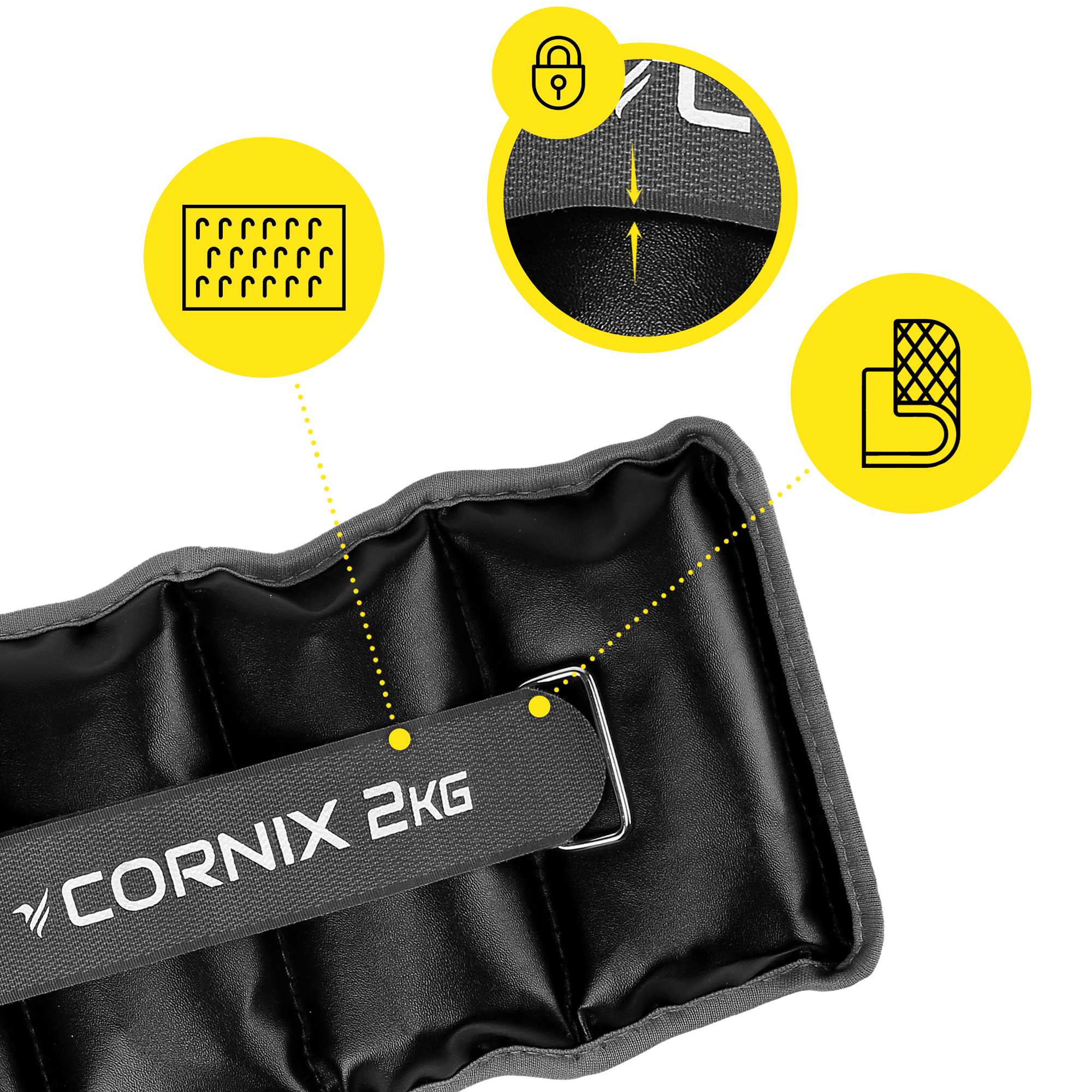 Обважнювачі-манжети для ніг та рук Cornix 2 x 2 кг XR-0400 — фото 5