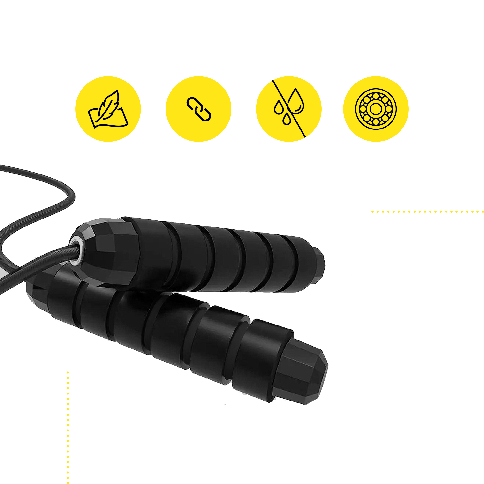 Скакалка швидкісна для кросфіту Cornix Speed Rope Classic з обтяженням XR-0353 Black — фото 3
