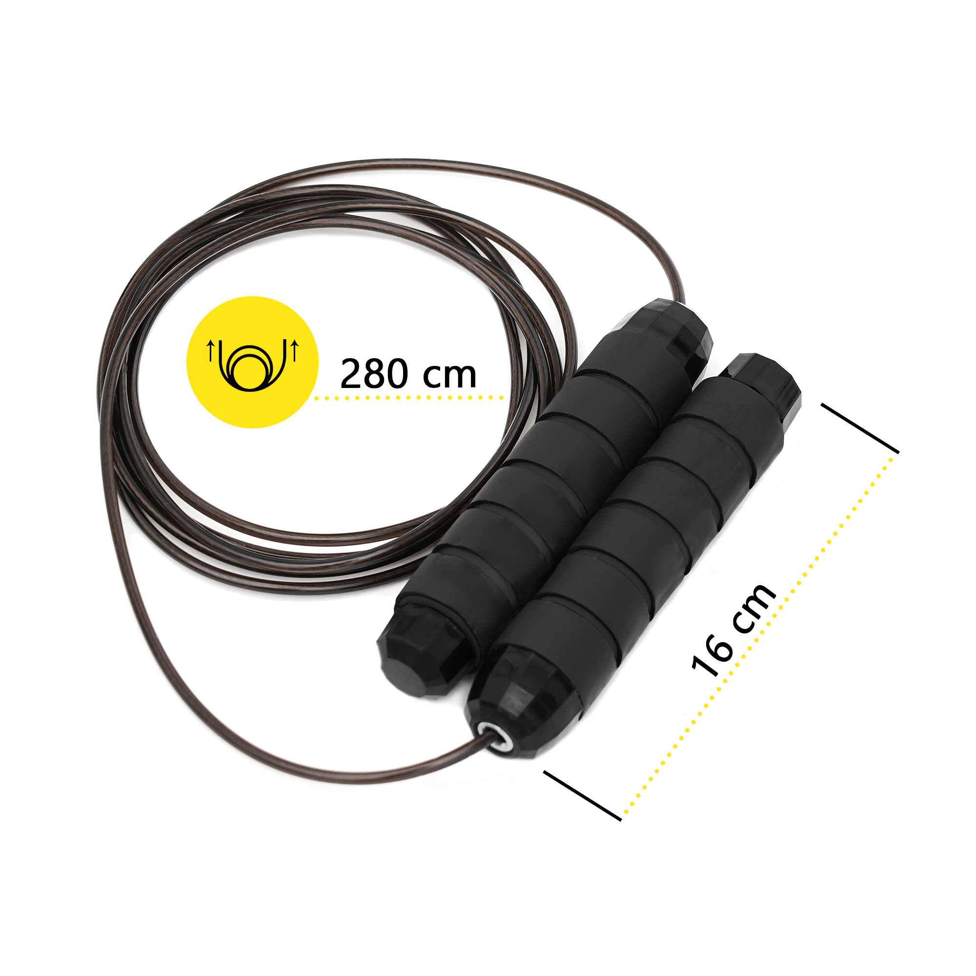 Скакалка швидкісна для кросфіту Cornix Speed Rope Classic з обтяженням XR-0353 Black — фото 4