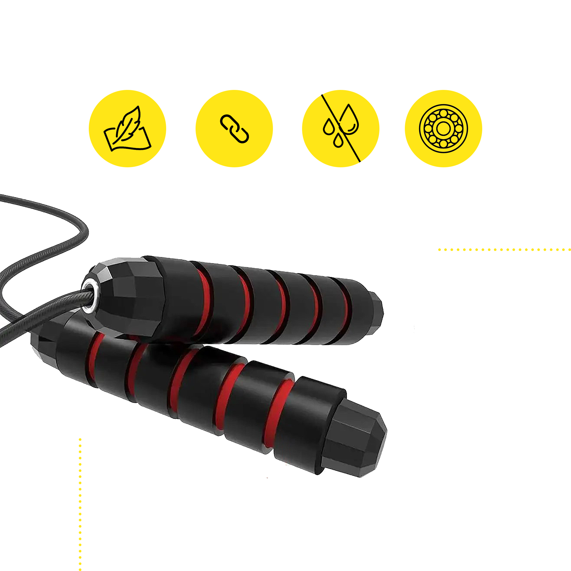 Скакалка швидкісна для кросфіту Cornix Speed Rope Classic з обтяженням XR-0354 Black/Red — фото 4