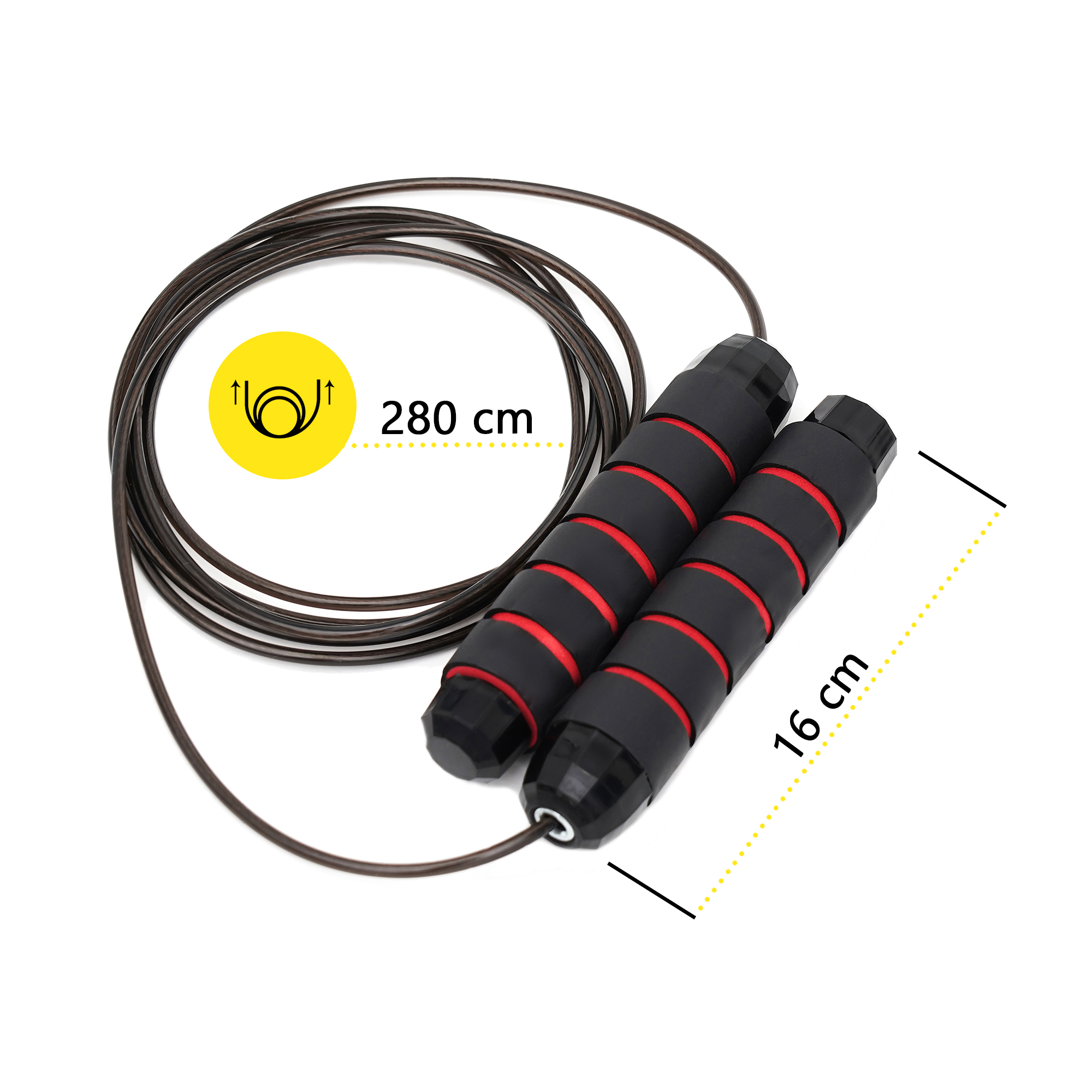 Скакалка швидкісна для кросфіту Cornix Speed Rope Classic з обтяженням XR-0354 Black/Red — фото 2