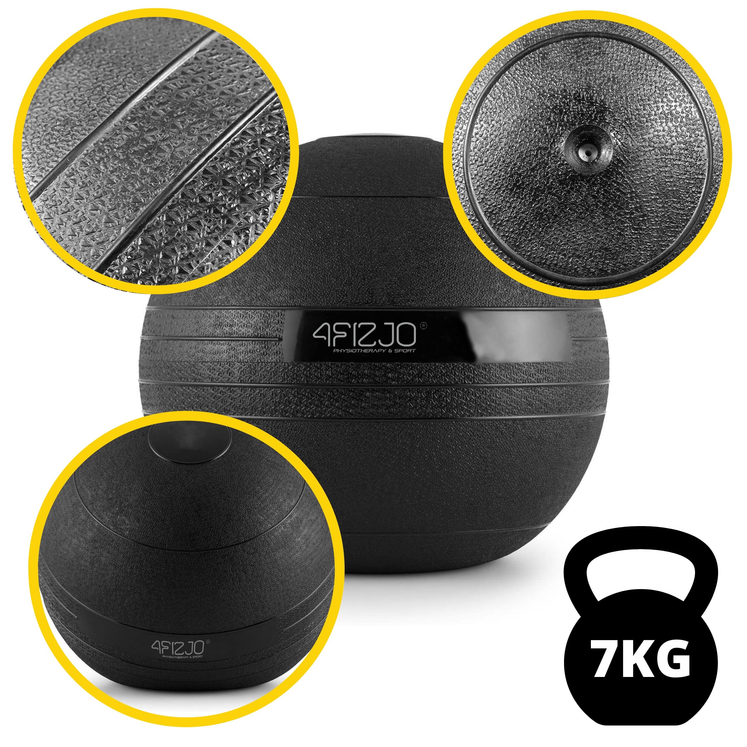 Слембол (медичний м'яч) для кросфіту 4FIZJO Slam Ball 7 кг Black (P-5907739315434) — фото 2