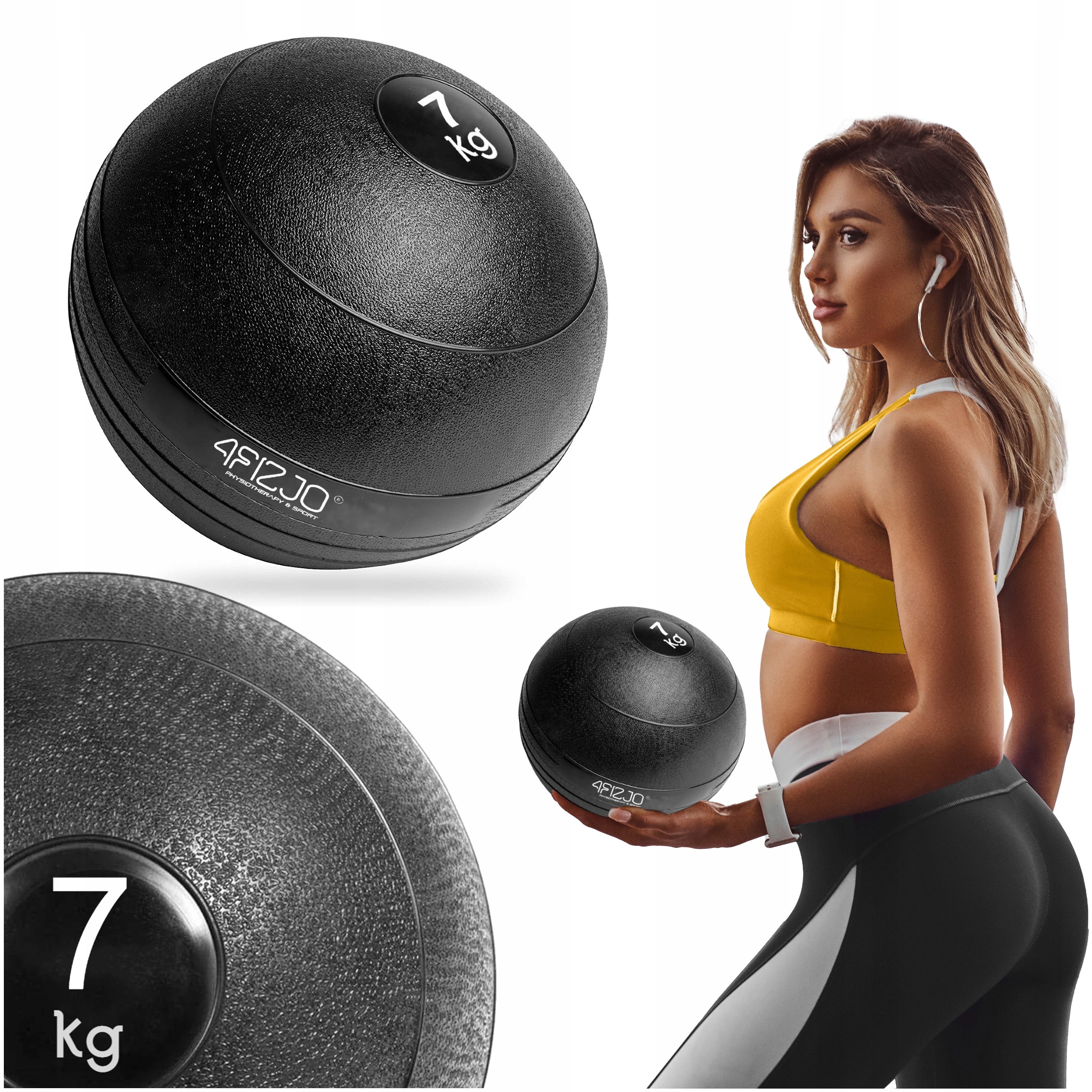 Слембол (медичний м'яч) для кросфіту 4FIZJO Slam Ball 7 кг Black (P-5907739315434) — фото 3