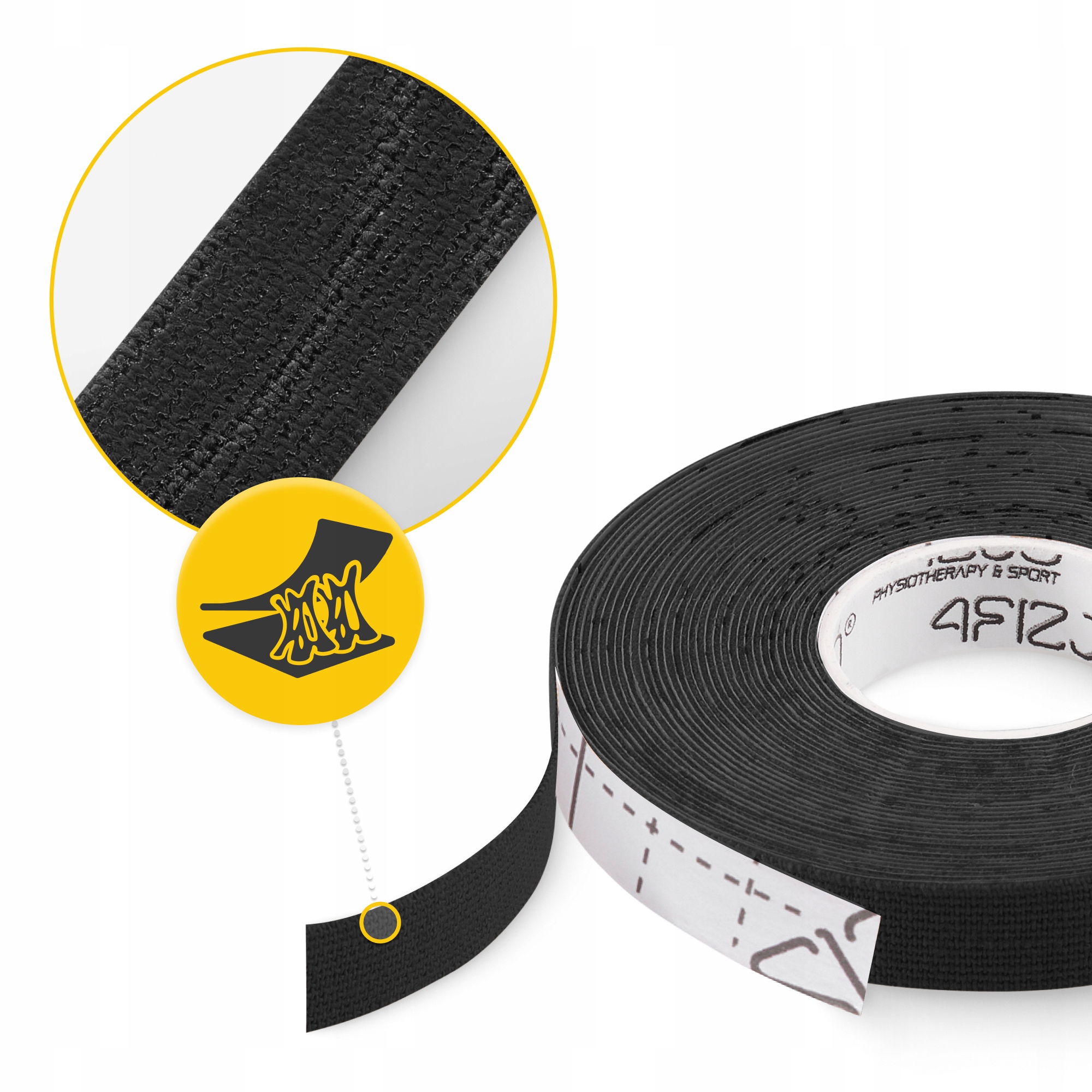 Стрічка кінезіологічна (кінезіо тейп) 4FIZJO 1 см x 5 м Black (P-5905973400787) — мініатюра 7